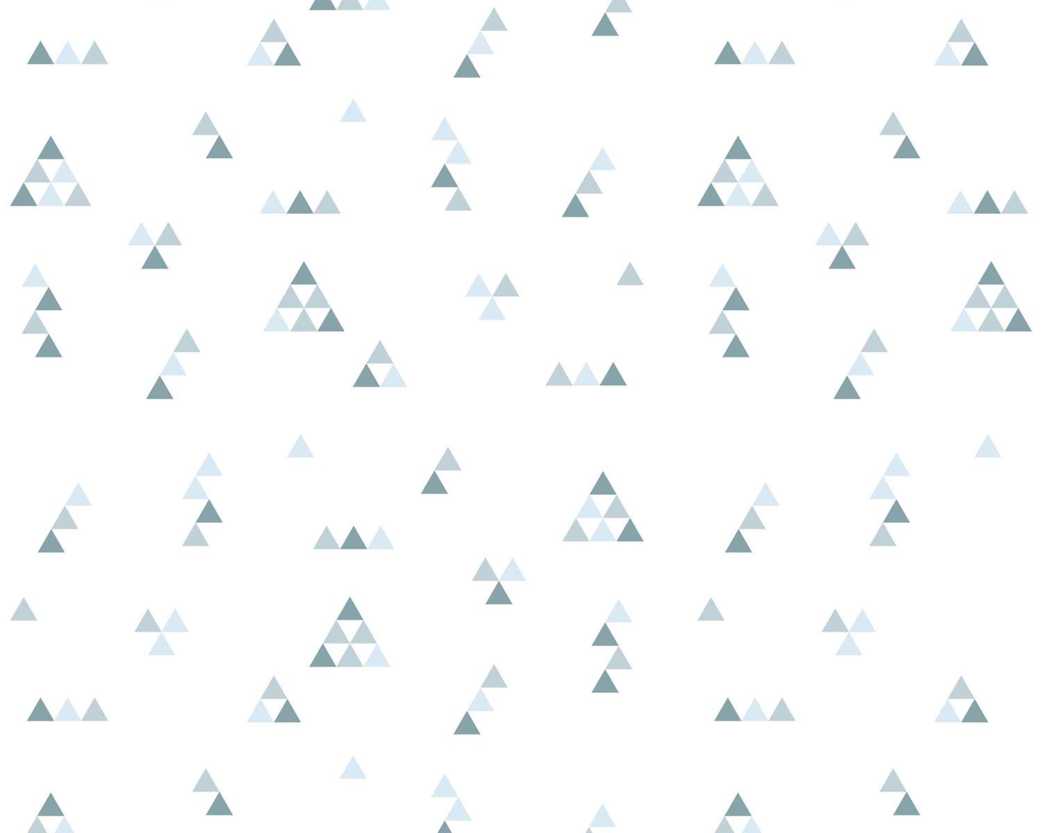 Papel de Parede Mini Triângulos Fundo Cinza com Branco