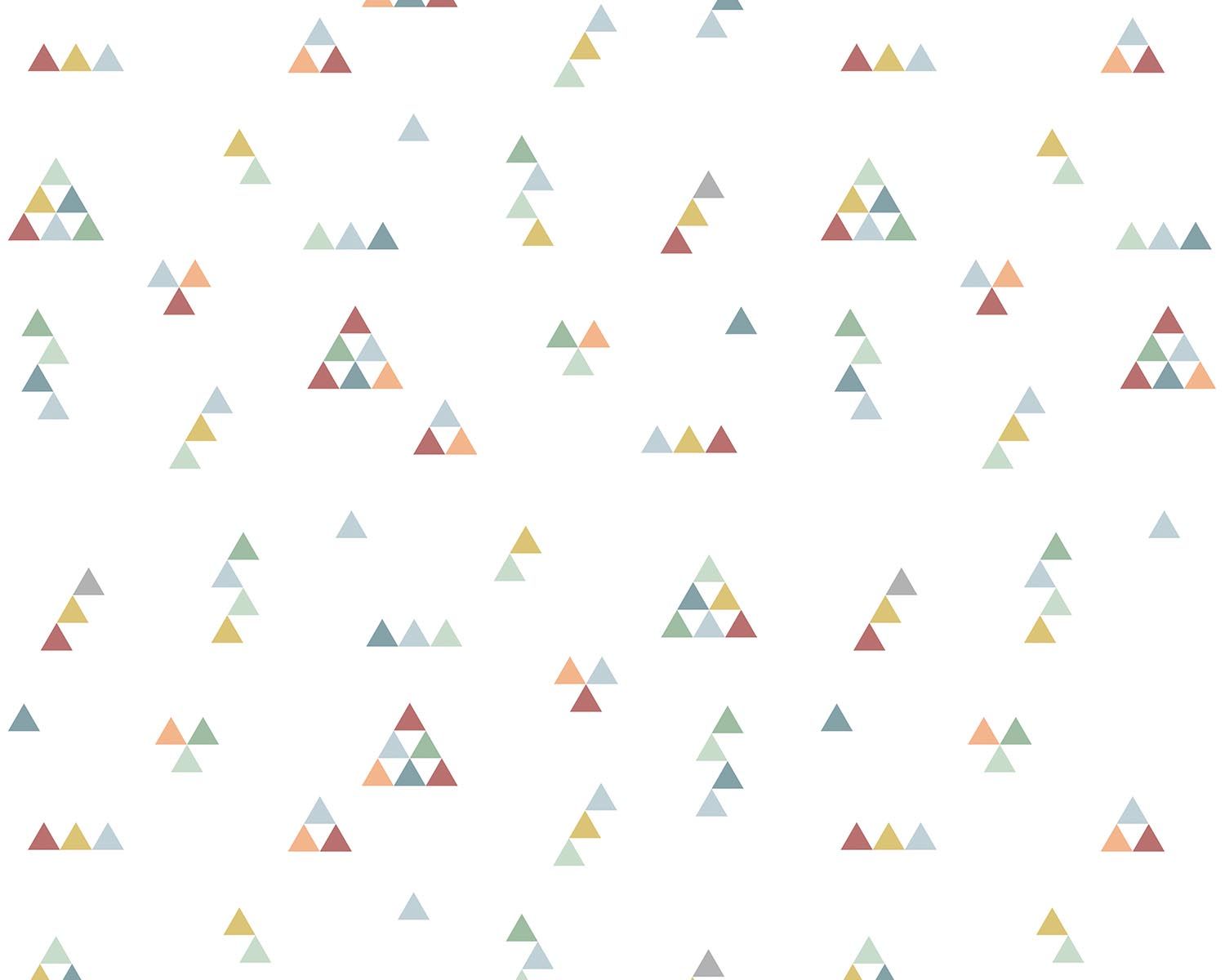 Papel de Parede Mini Triângulos Fundo Cinza com Branco