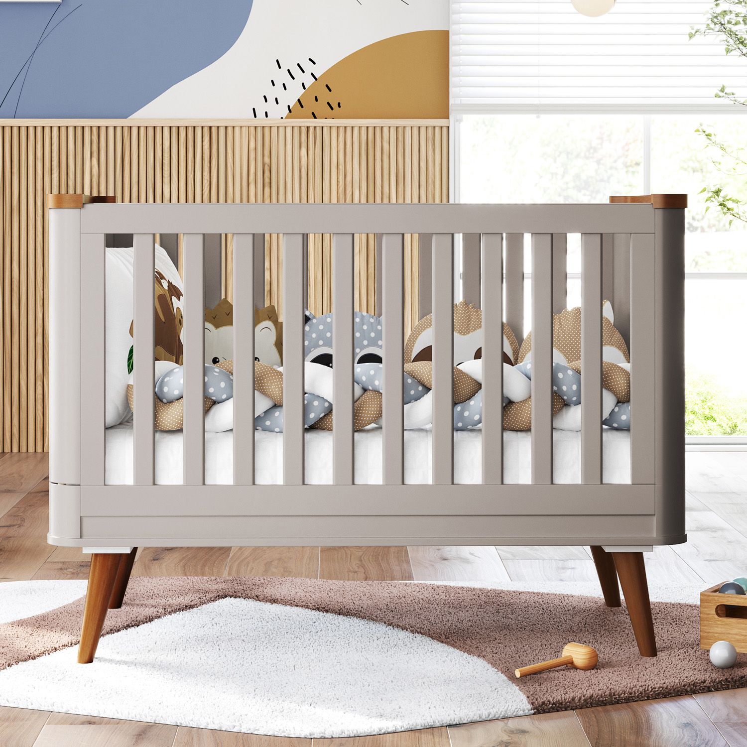 Berço Americano Branco Confort + Mini Colchão Brinde