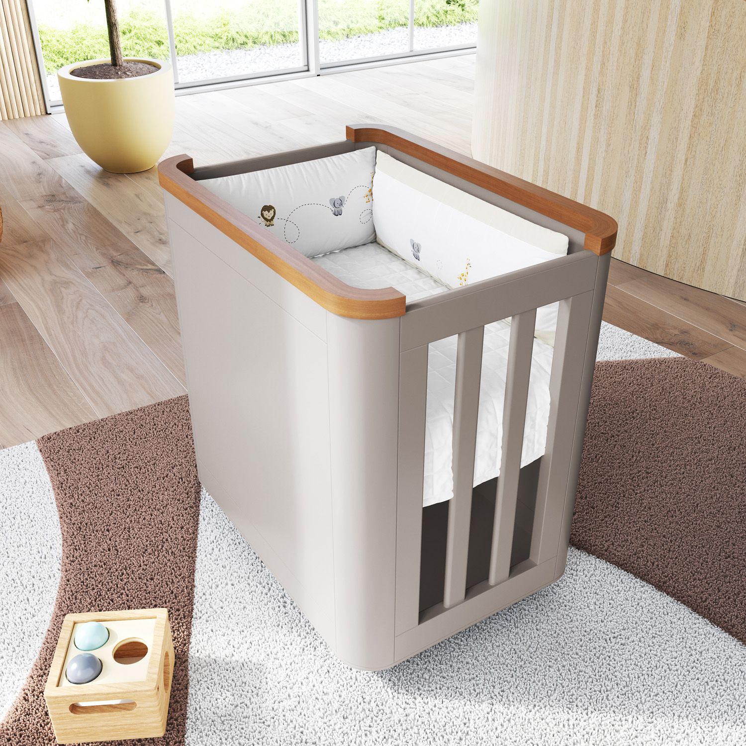 Berço Americano Branco Confort + Mini Colchão Brinde