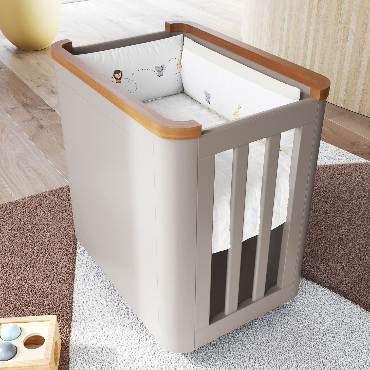 Berço Americano Branco Confort + Mini Colchão Brinde