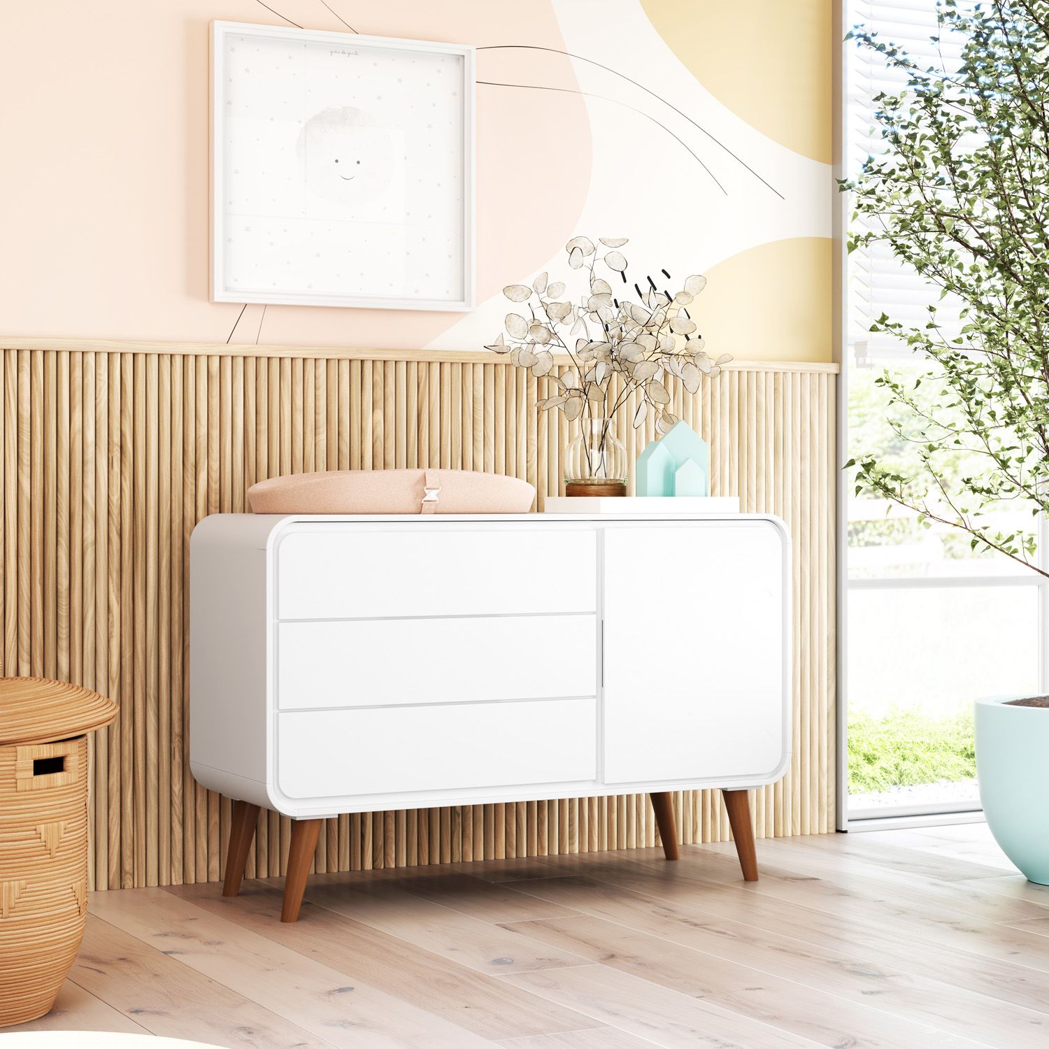 Cômoda Infantil Branco com Porta Confort