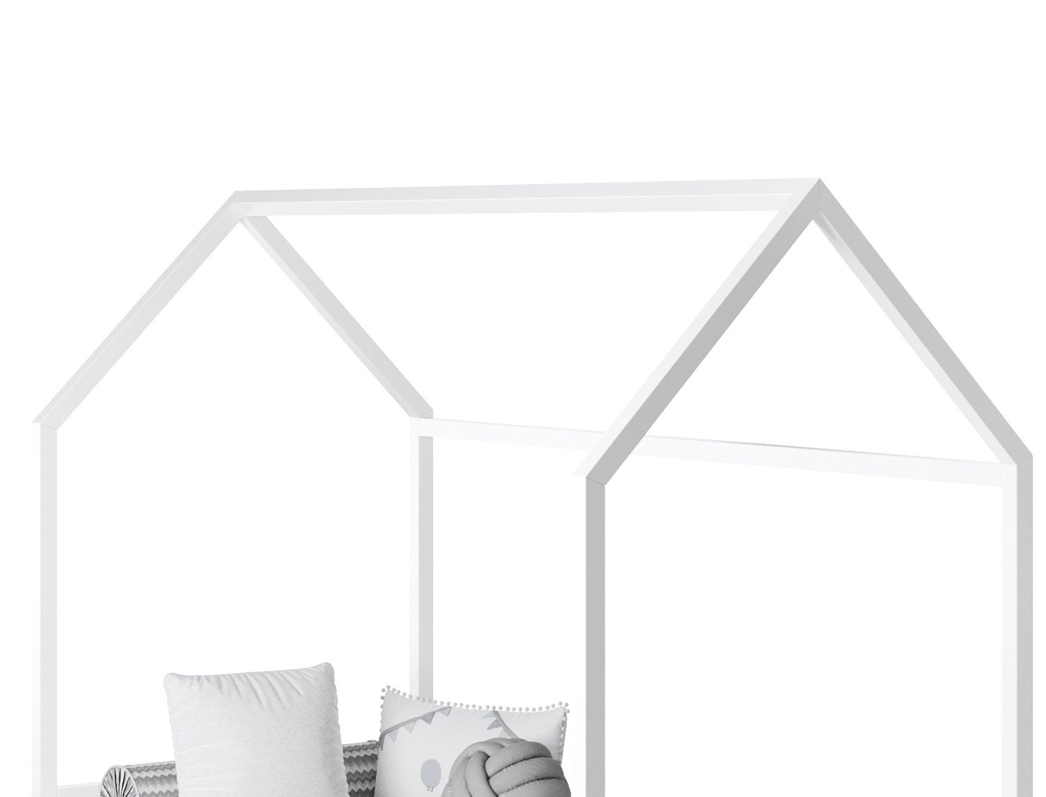 Cama Casinha Montessori Branco Solteiro 4 em 1