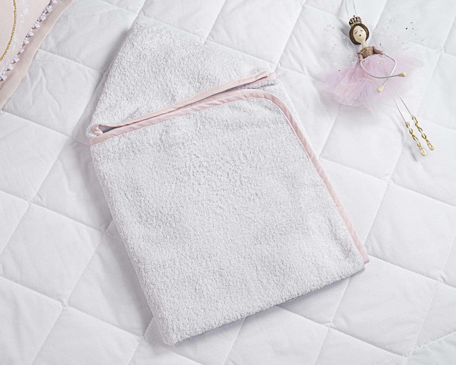 Toalha Capuz com Fralda Claire Rosé