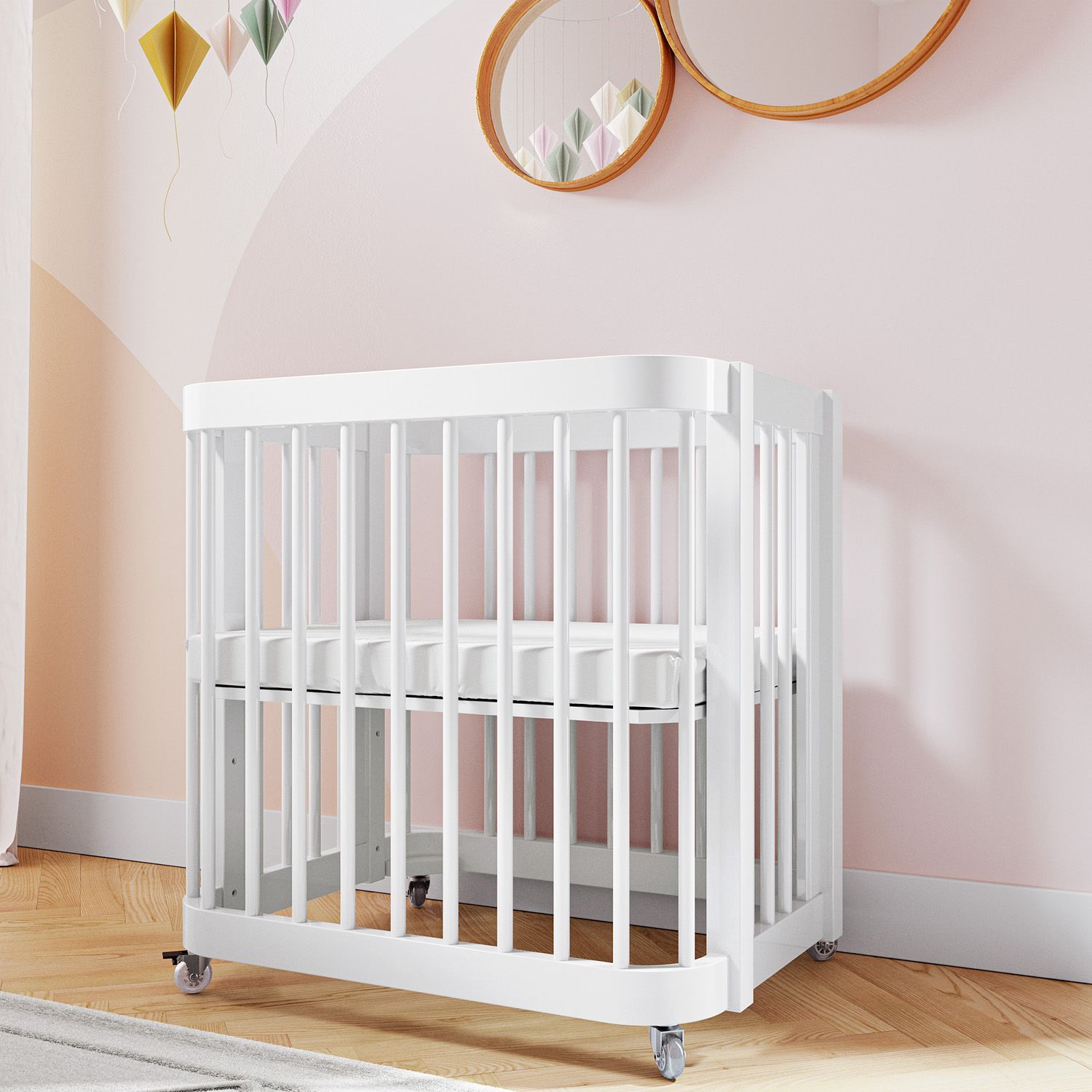 Berço Americano Branco Evolutivo + Mini Colchão Brinde