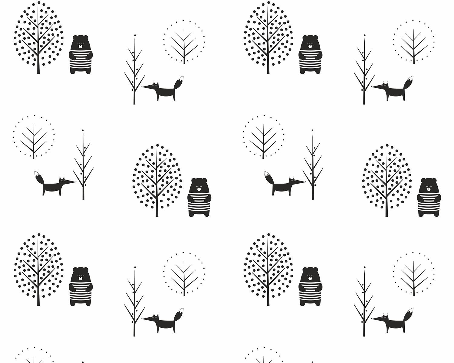 Papel de Parede Ursos Cinza