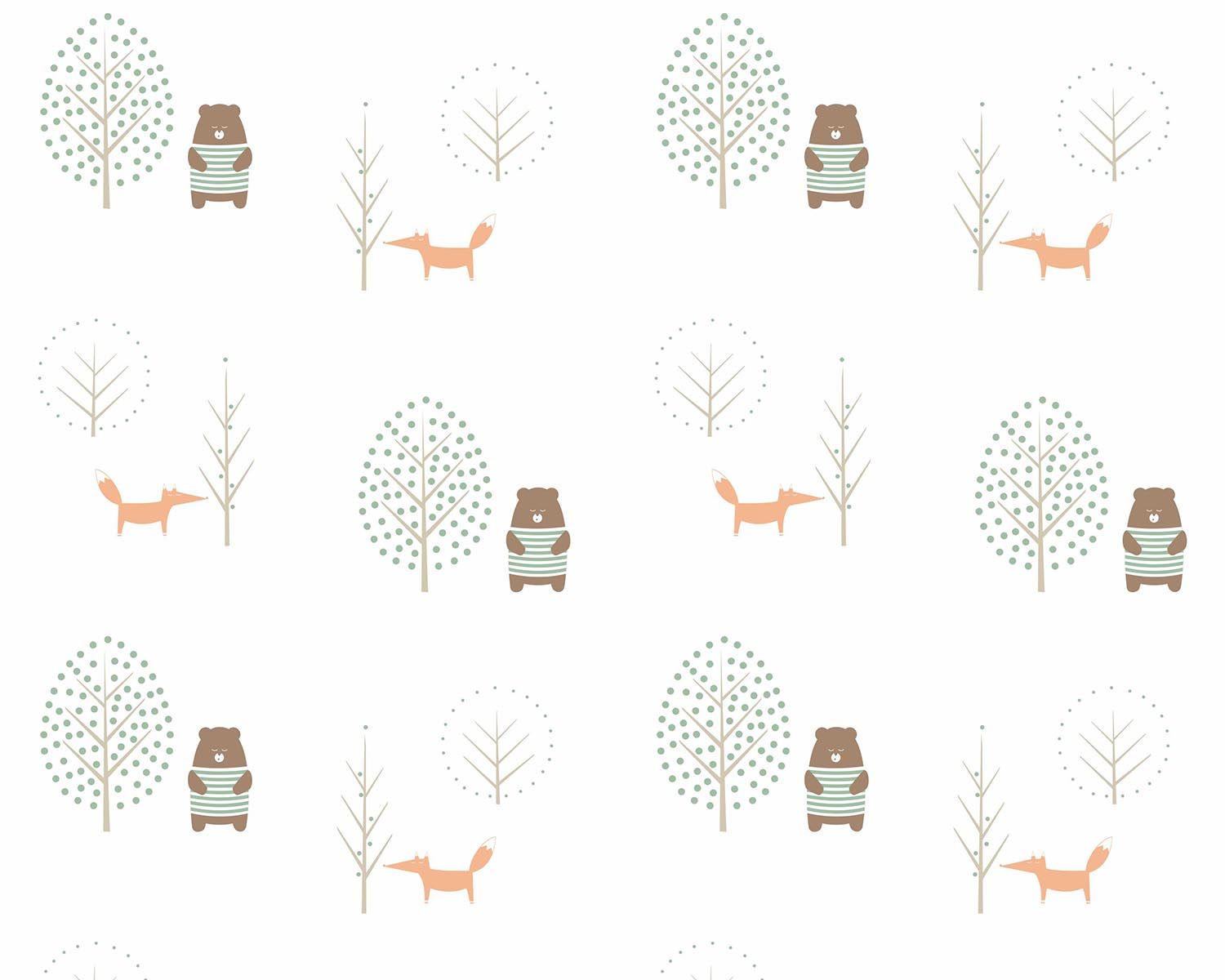 Papel de Parede Ursos Cinza