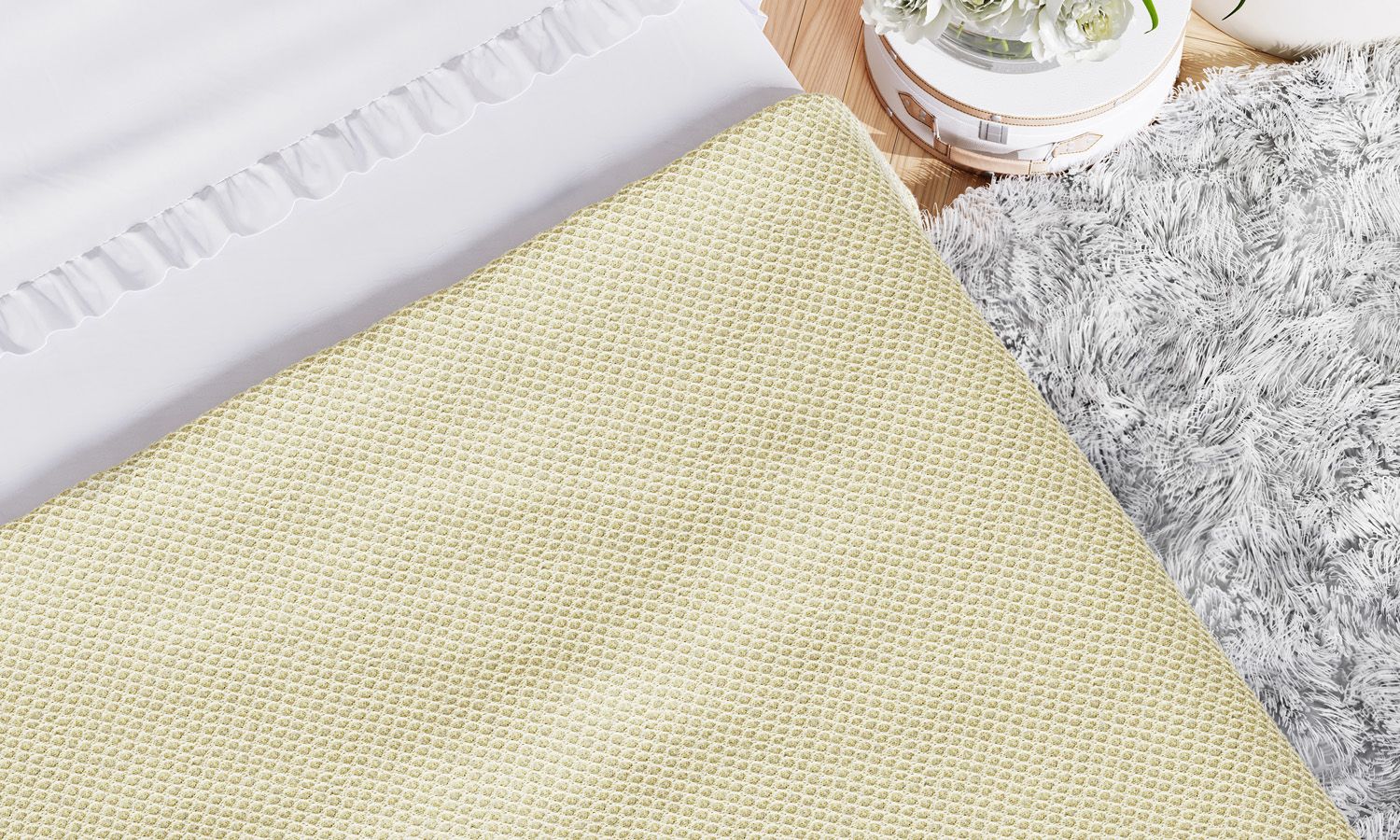 Manta Tricot Colmeia Cama Maternidade Branco 2,55M