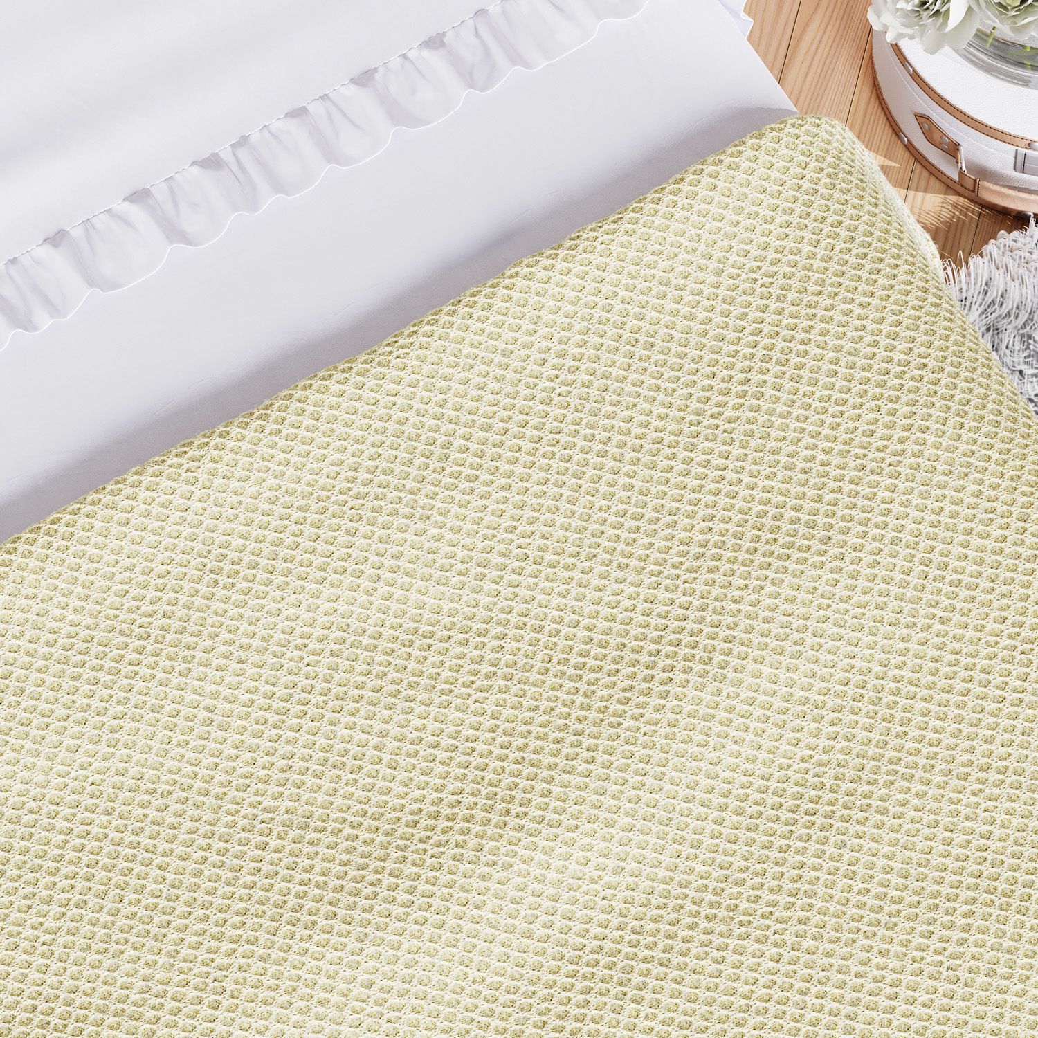 Manta Tricot Colmeia Cama Maternidade Branco 2,55M