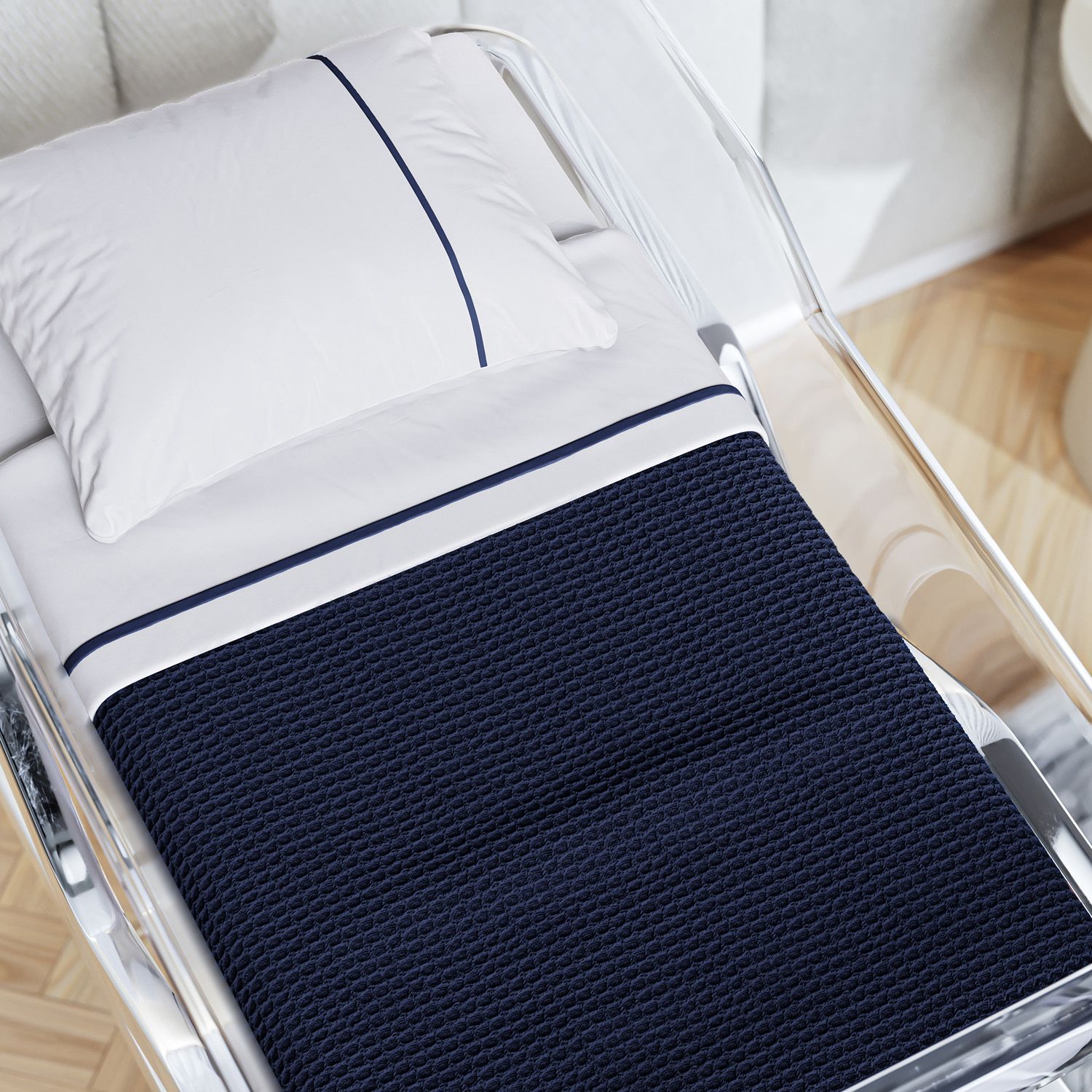 Manta Tricot Colmeia Berço Maternidade Branco 85cm