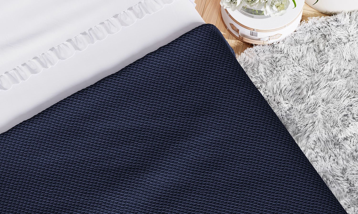 Manta Tricot Colmeia Cama Maternidade Branco 2,55M