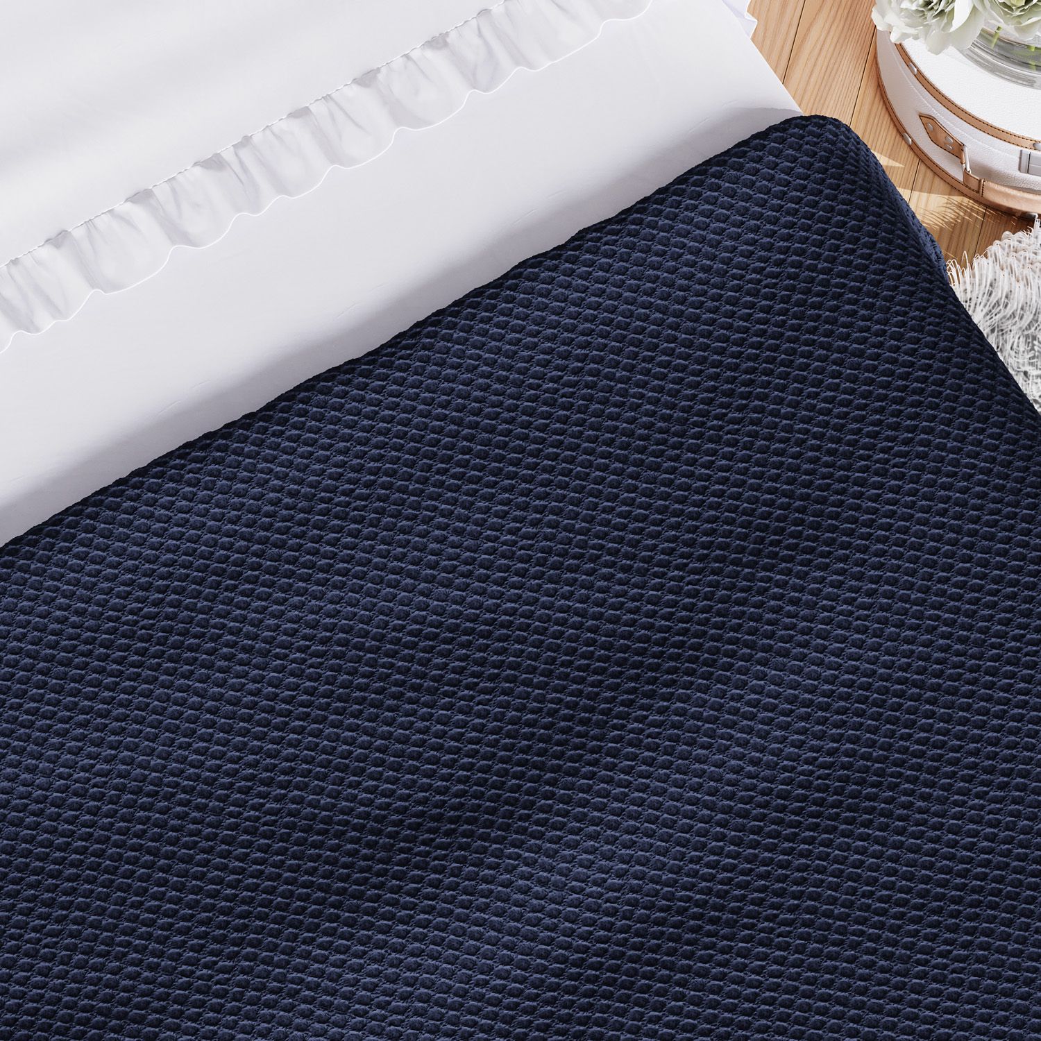 Manta Tricot Colmeia Cama Maternidade Branco 2,55M