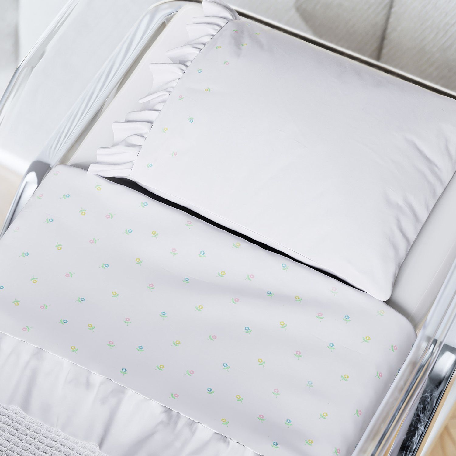 Jogo de Lençol Berço Maternidade Garden Print 400 Fios