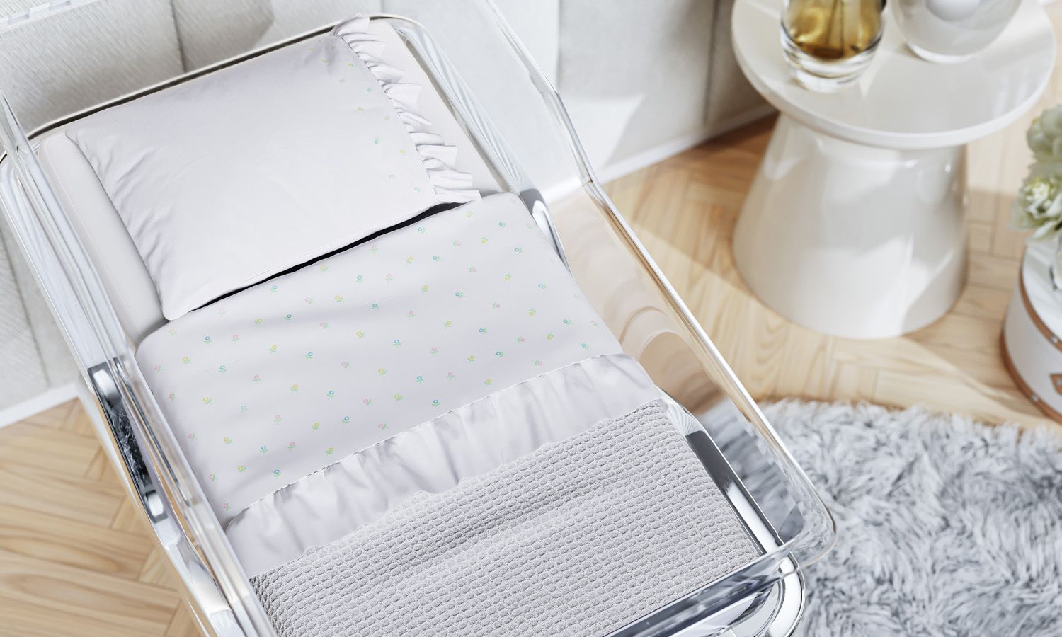 Jogo de Lençol Berço Maternidade Garden Print 400 Fios - imagem 2