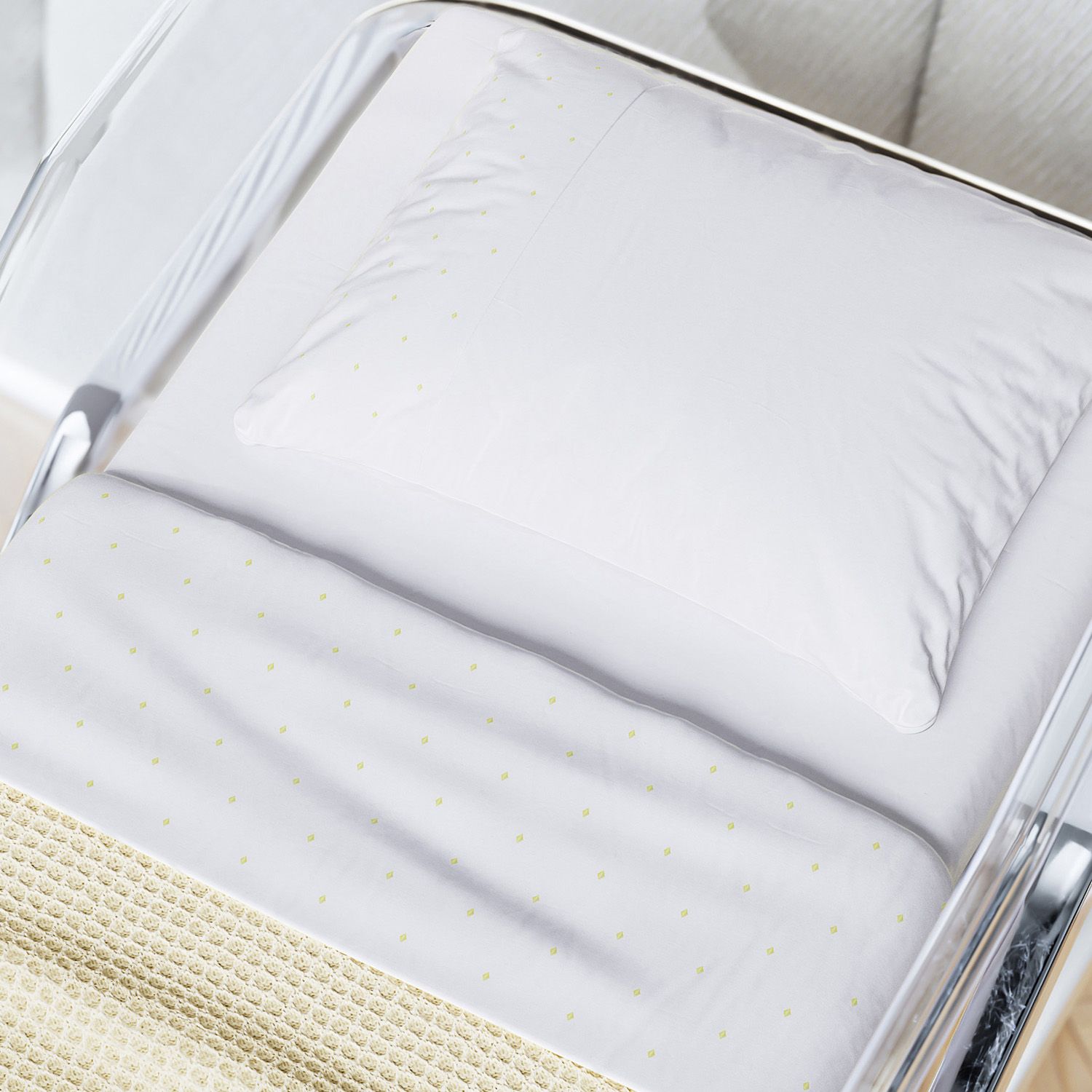 Jogo de Lençol Berço Maternidade Losango Amarelo