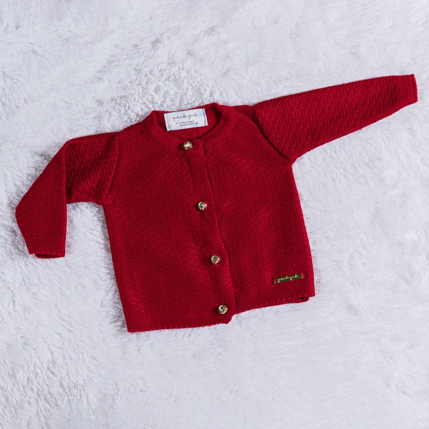 Casaquinho Tricot Vermelho Cerejinha