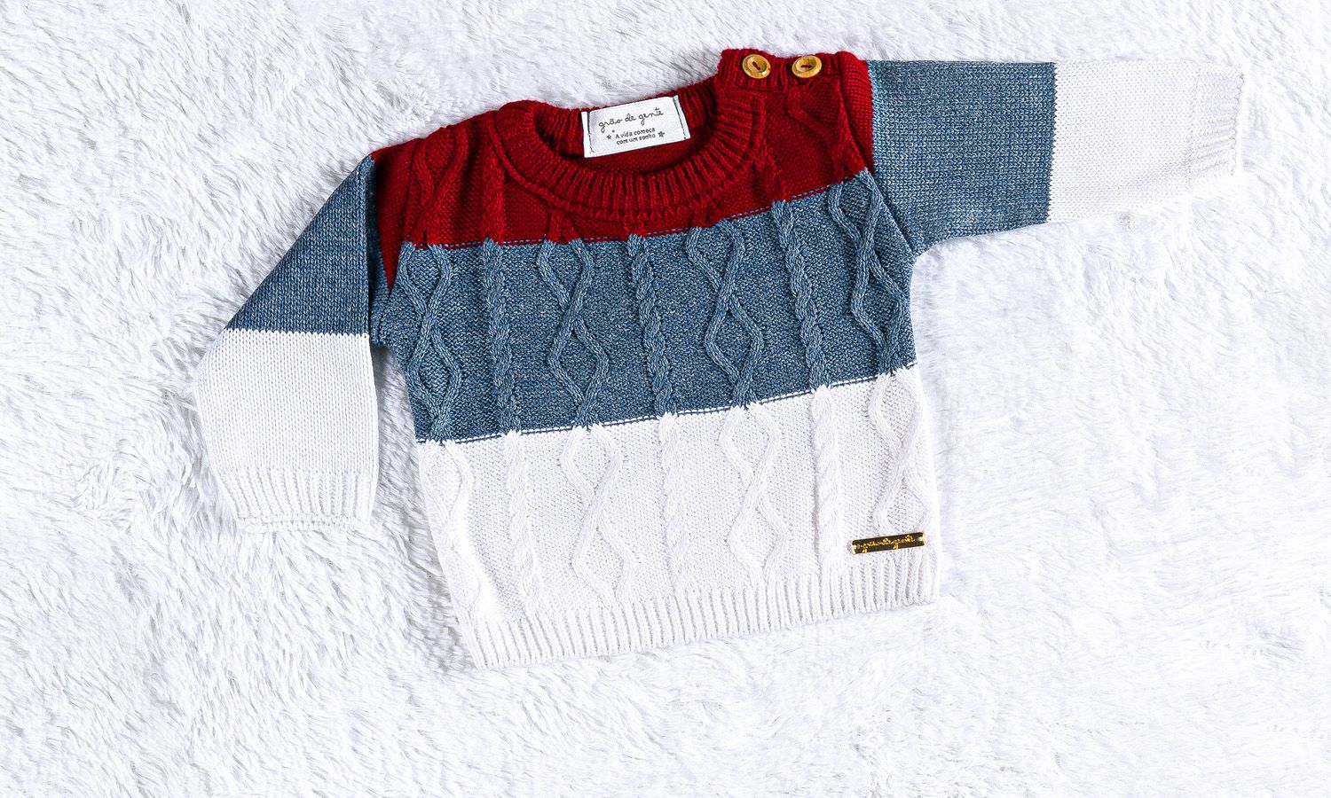 Casaquinho Tricot Trança Cinza Napolitano