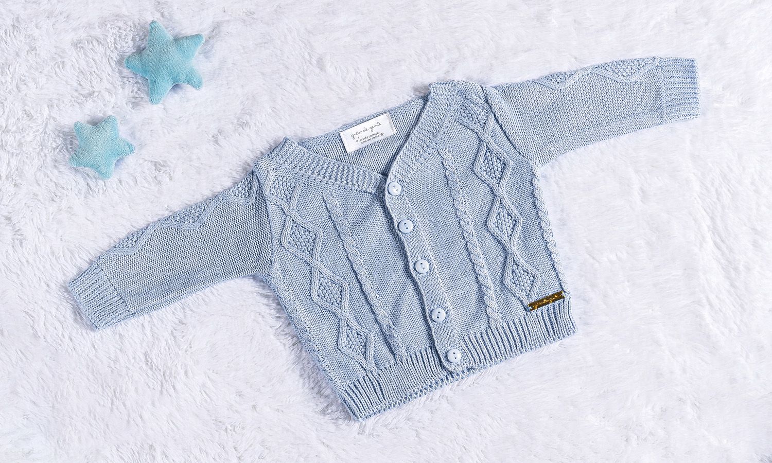 Casaquinho Tricot Trança Cinza Macaron