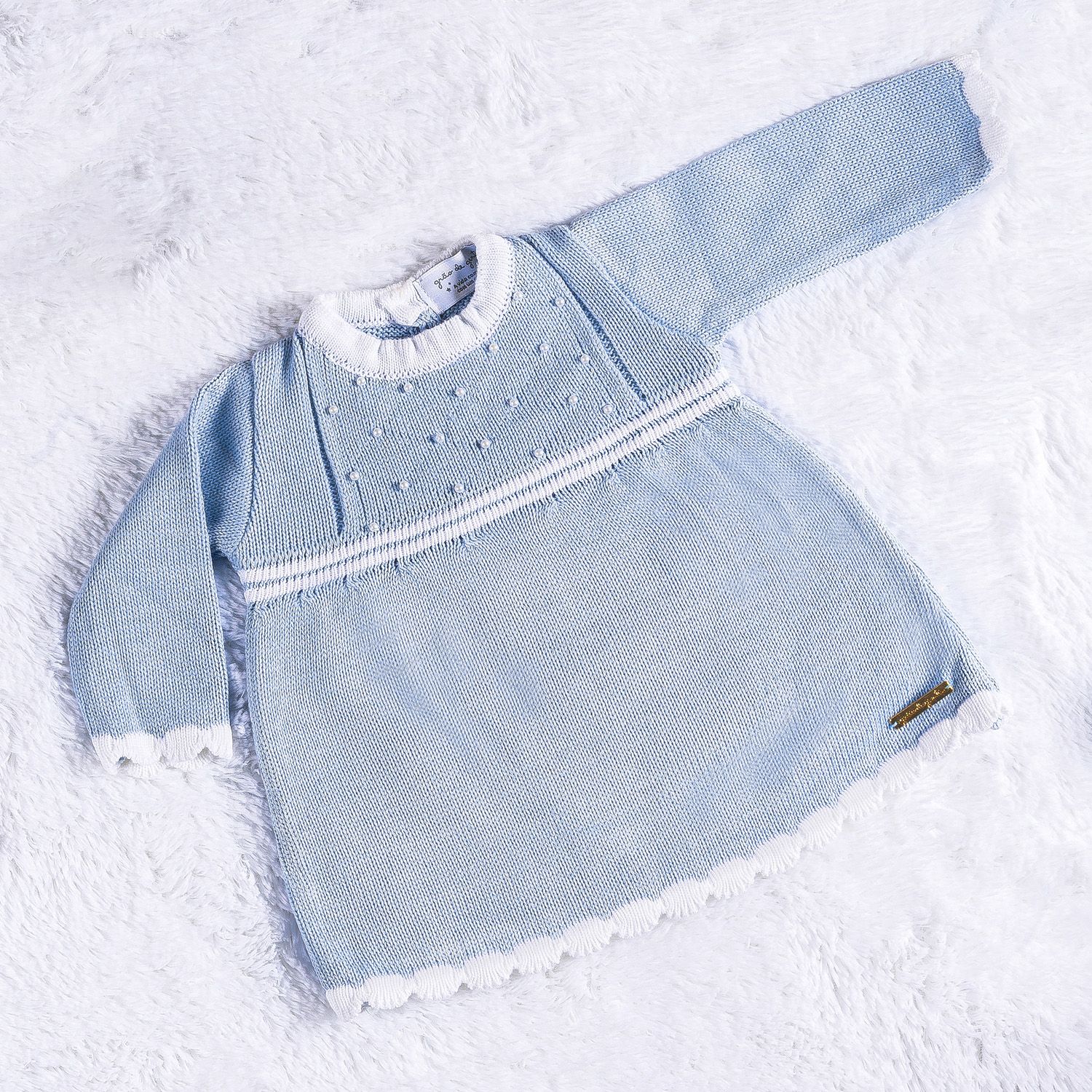 Vestido Tricot com Pérolas Verde