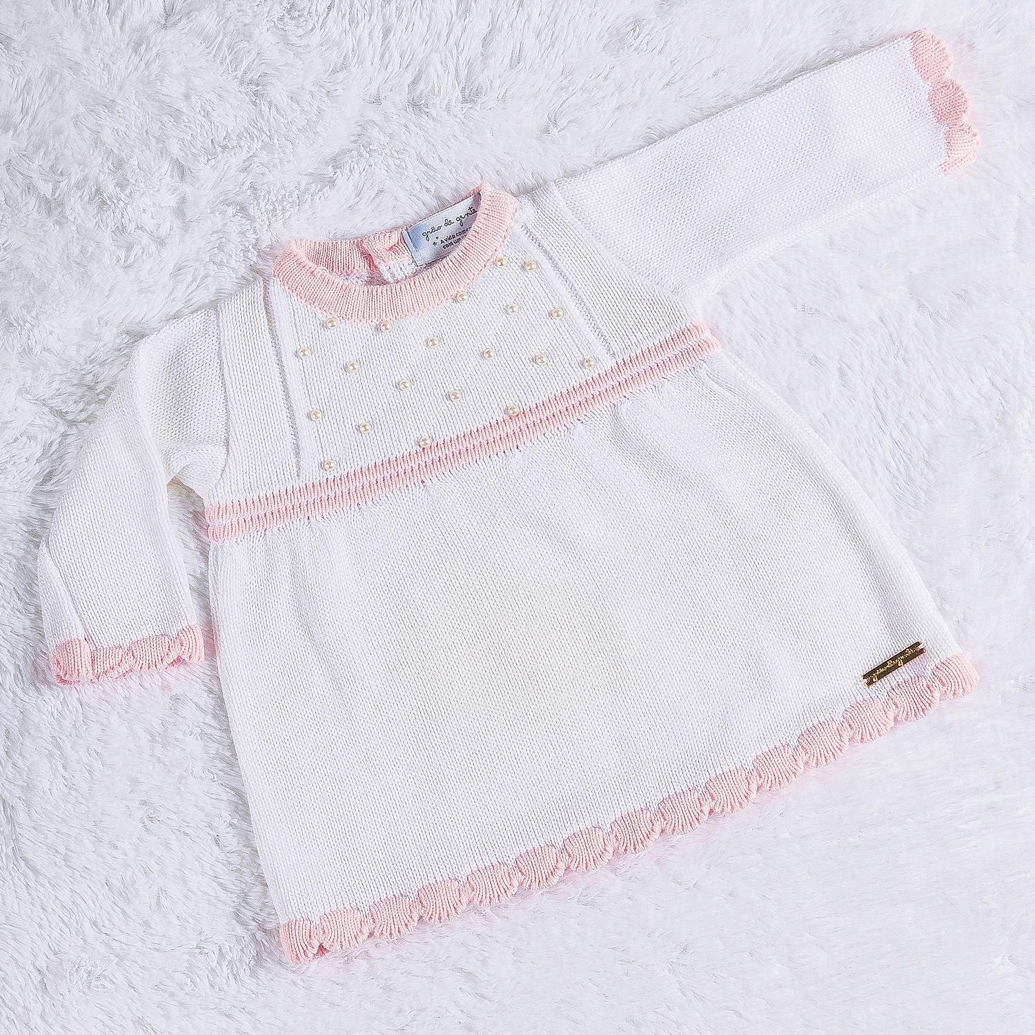 Vestido Tricot com Pérolas Verde