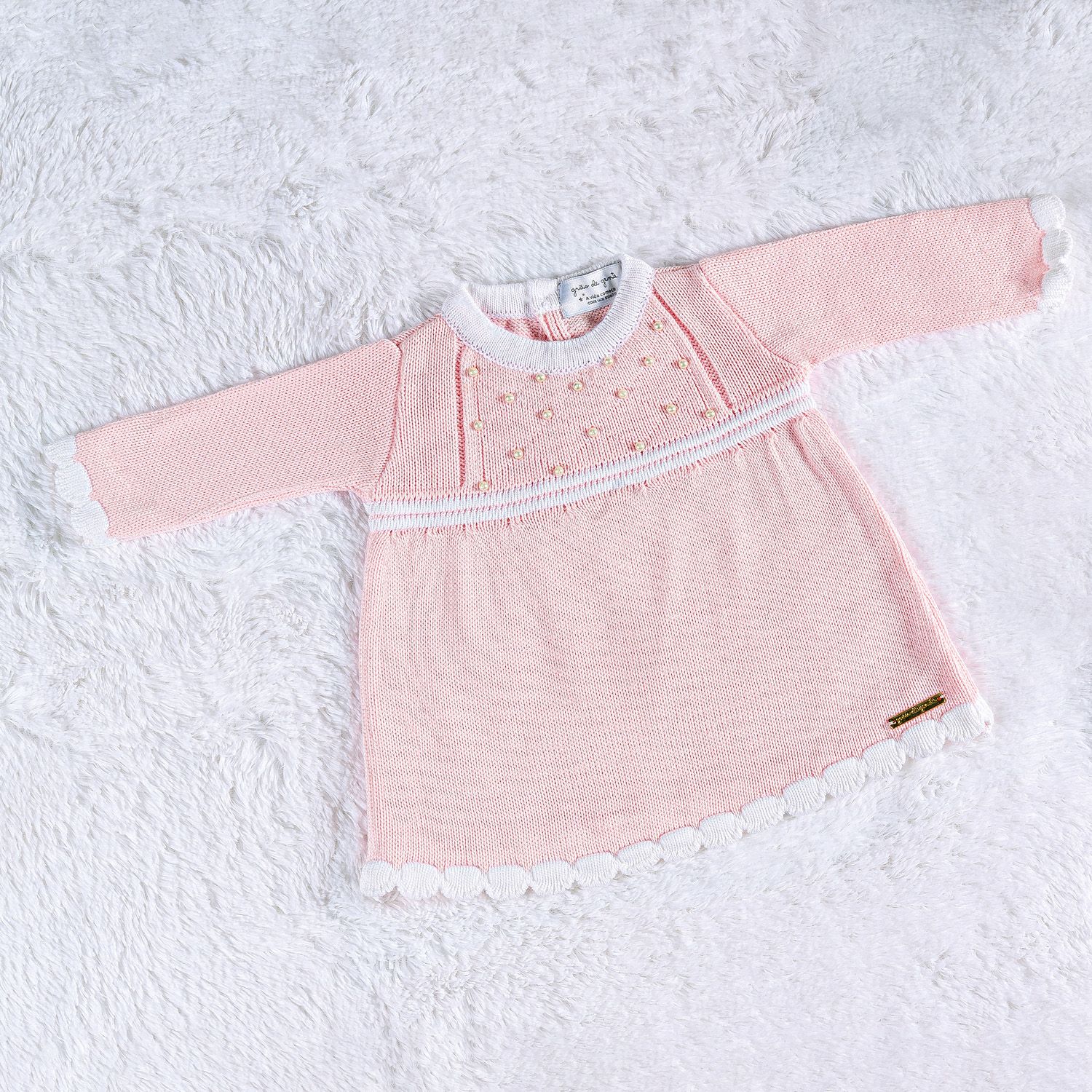 Vestido Tricot com Pérolas Verde