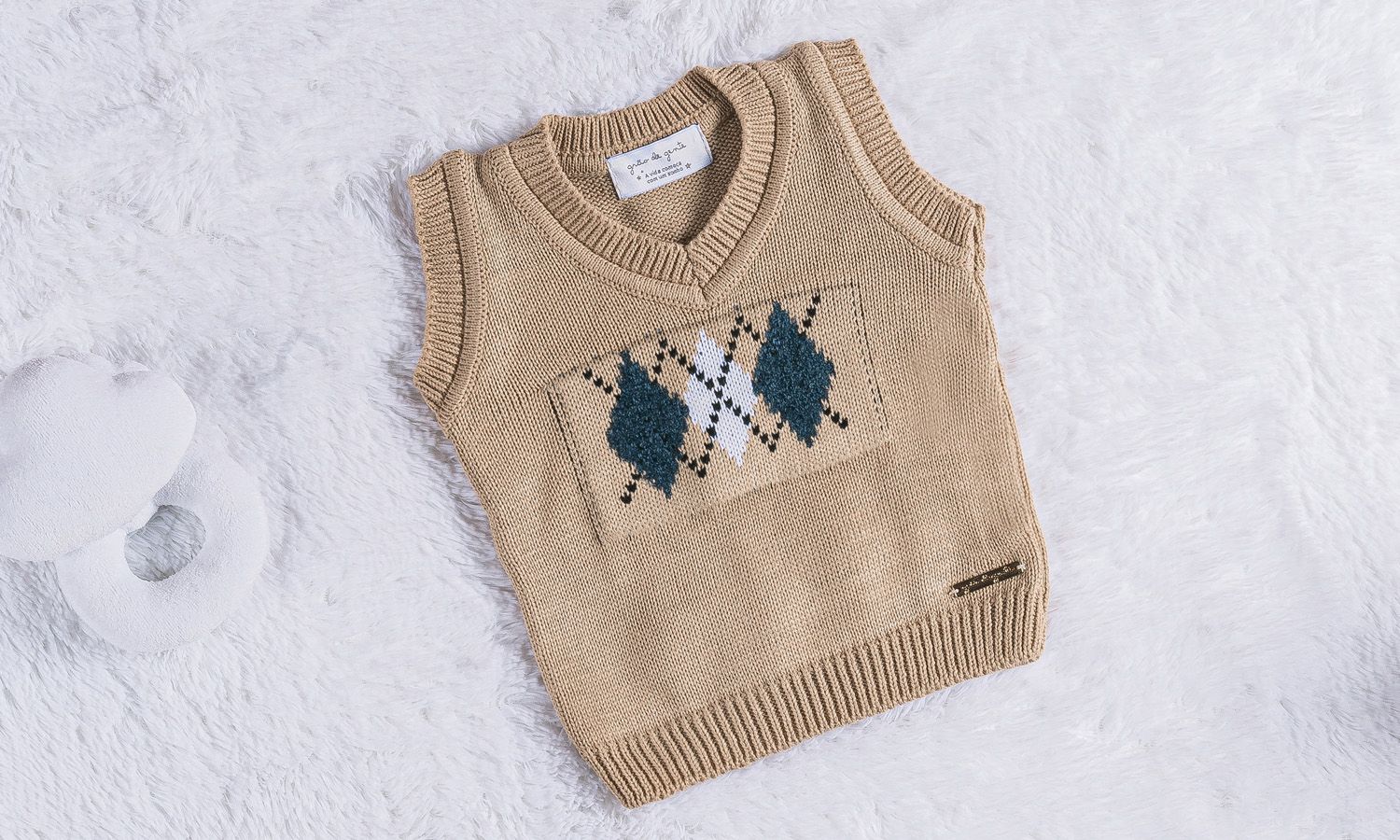 Colete Tricot Argyle Avelã