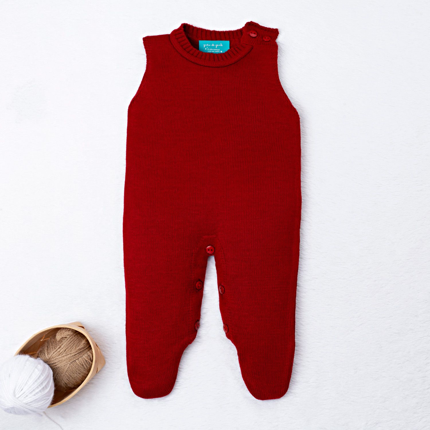 Macacão Tricot Vermelho Maçã do Amor