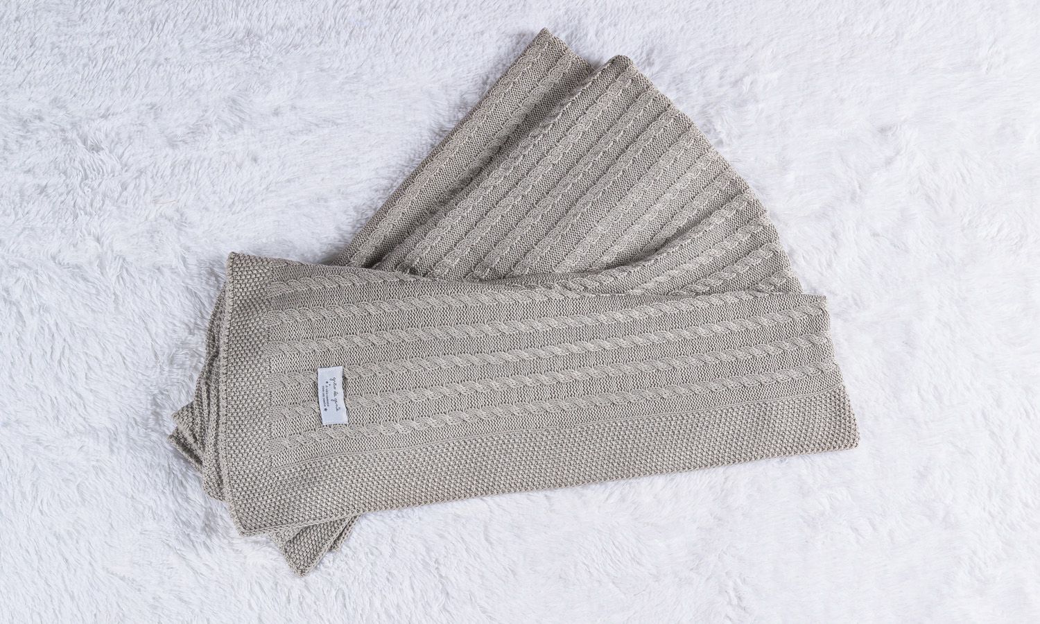 Manta Bebê Tricot Trança Azul Marinho 80cm