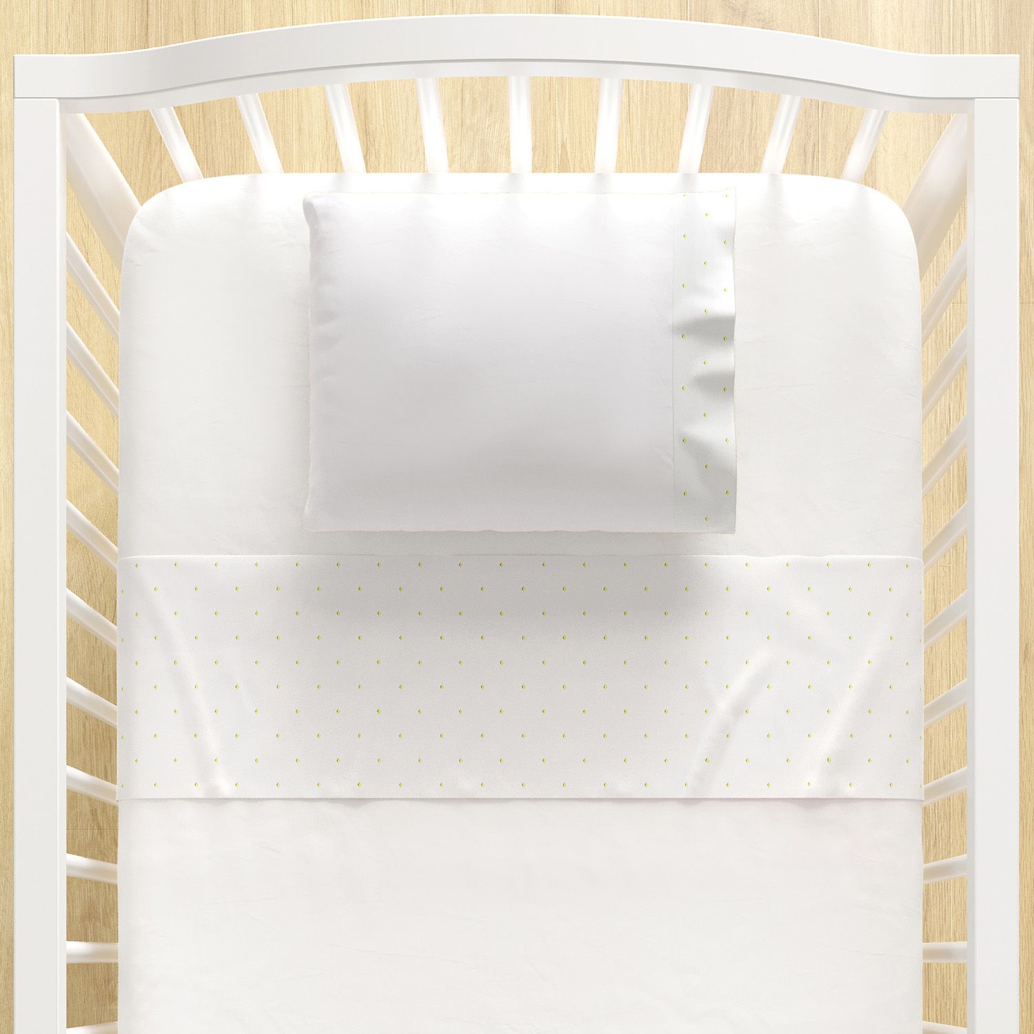 Jogo de Lençol Berço Bordado Losango Petit Amarelo 3 peças