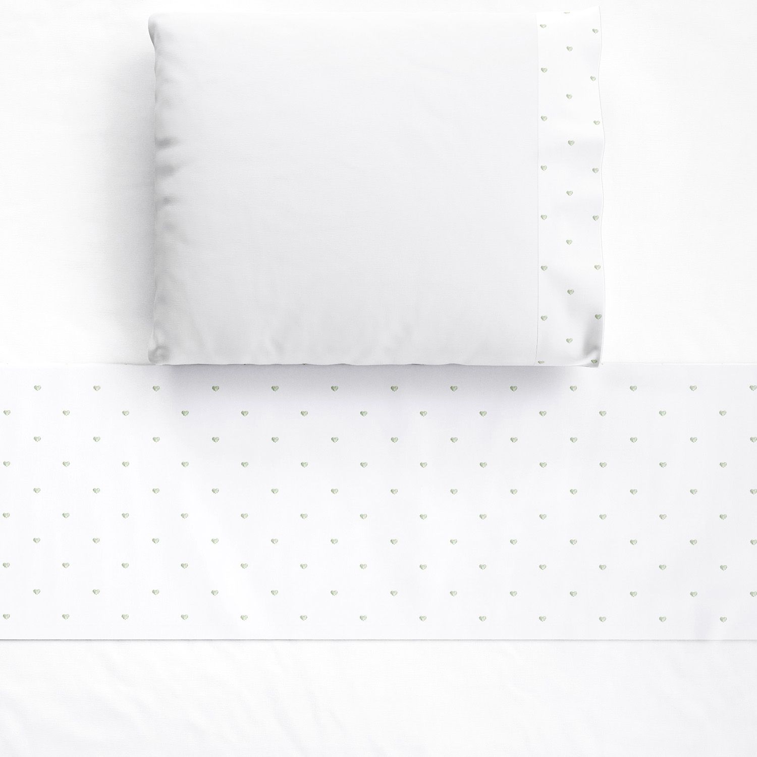 Jogo de Lençol Berço Bordado Coração Petit 3 peças