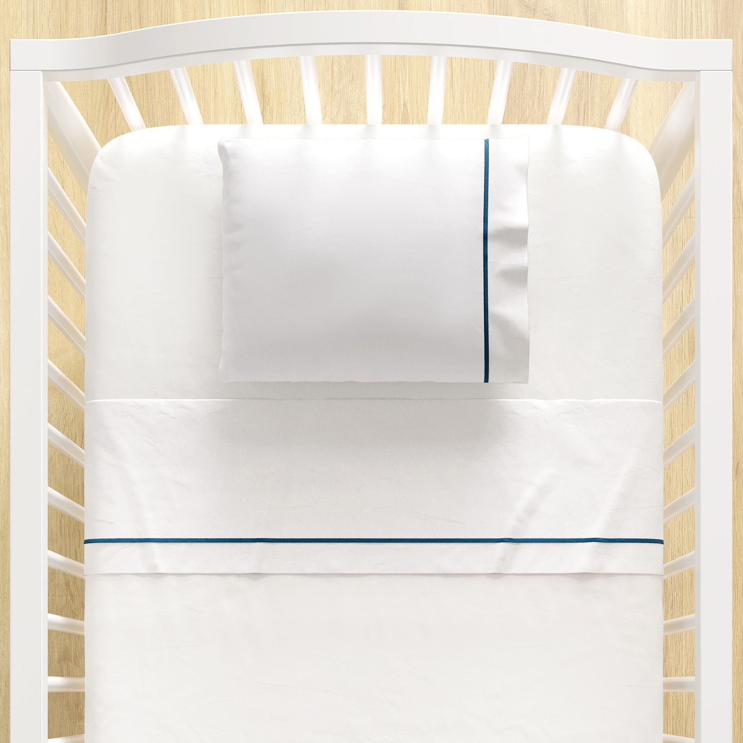 Jogo de Lençol Berço Viés Azul Marinho 3 peças