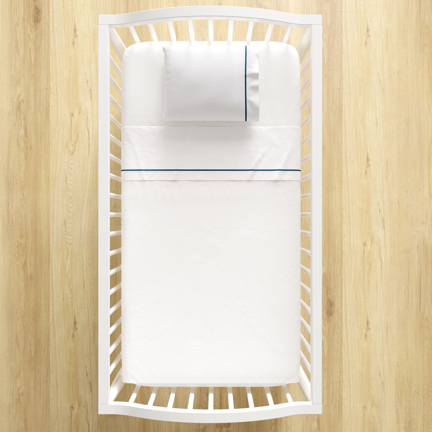 Jogo de Lençol Berço Viés Azul Marinho 3 peças