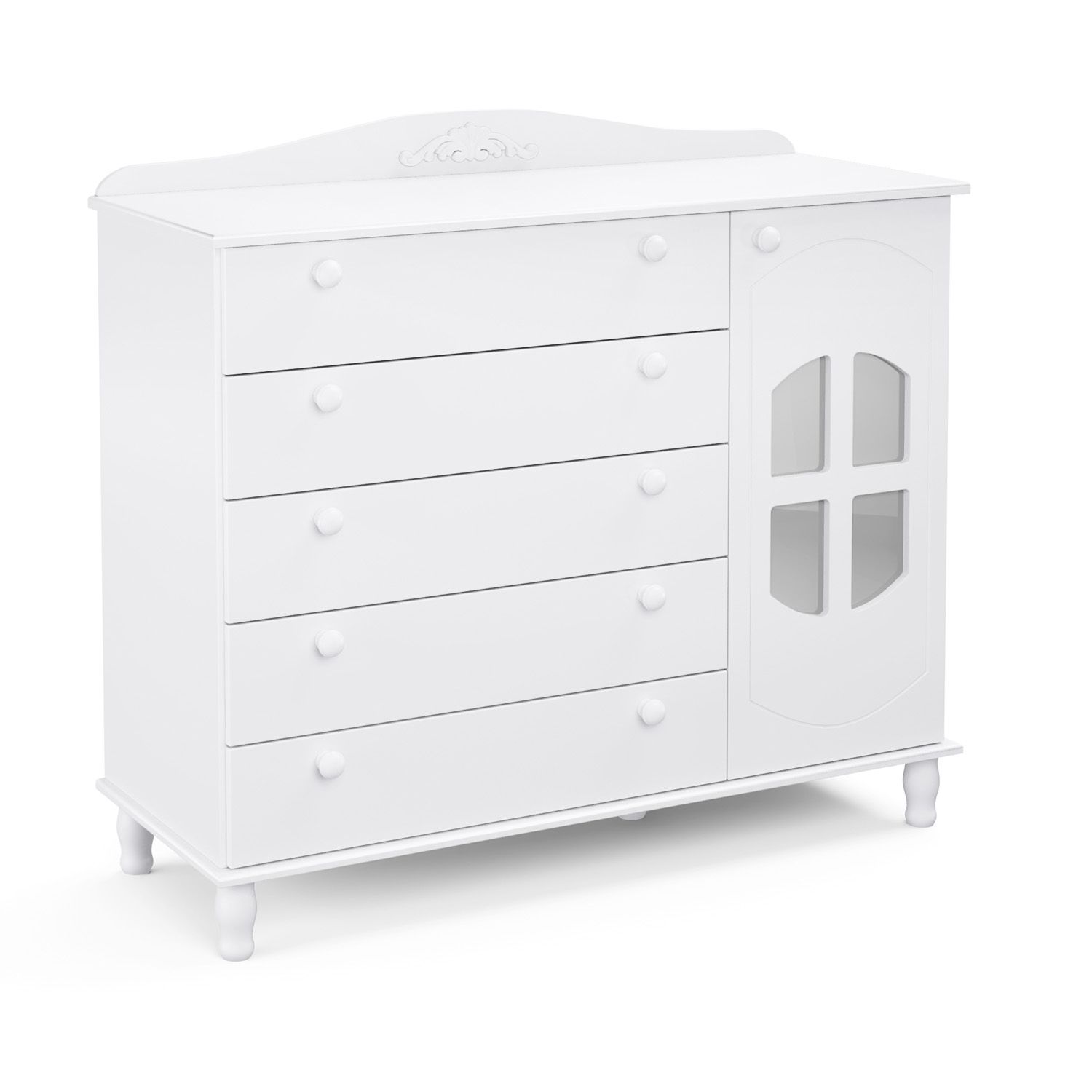 Cômoda Infantil Branco com Porta Colonial