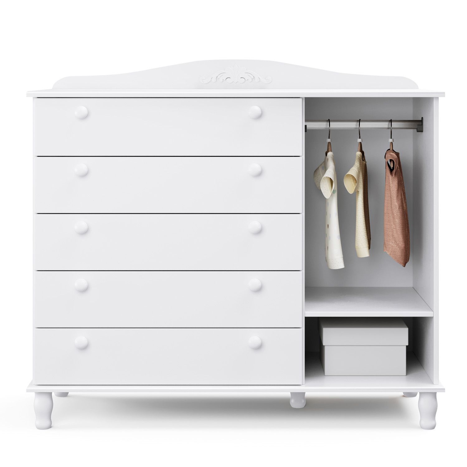 Cômoda Infantil Branco com Porta Colonial