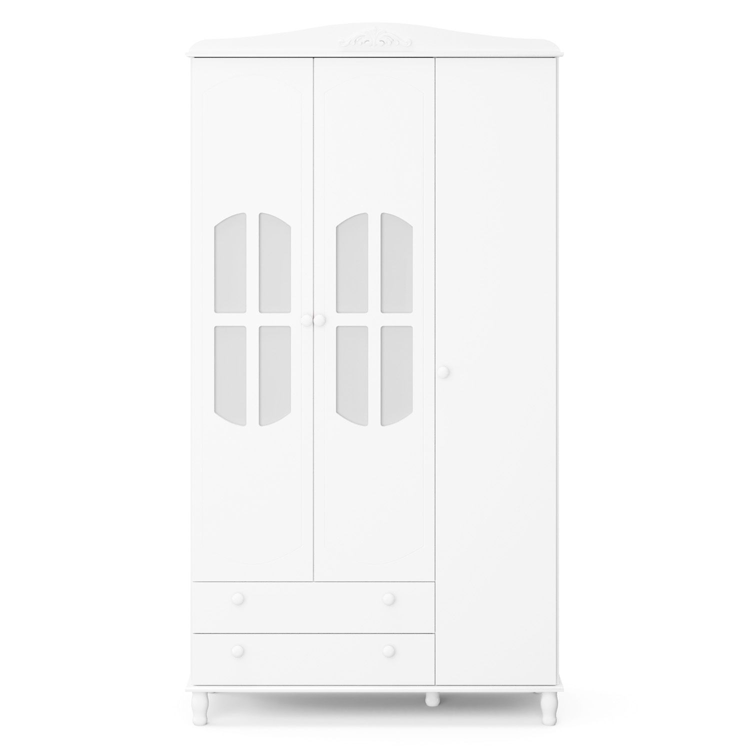 Guarda Roupa Infantil Branco 3 Portas Colonial