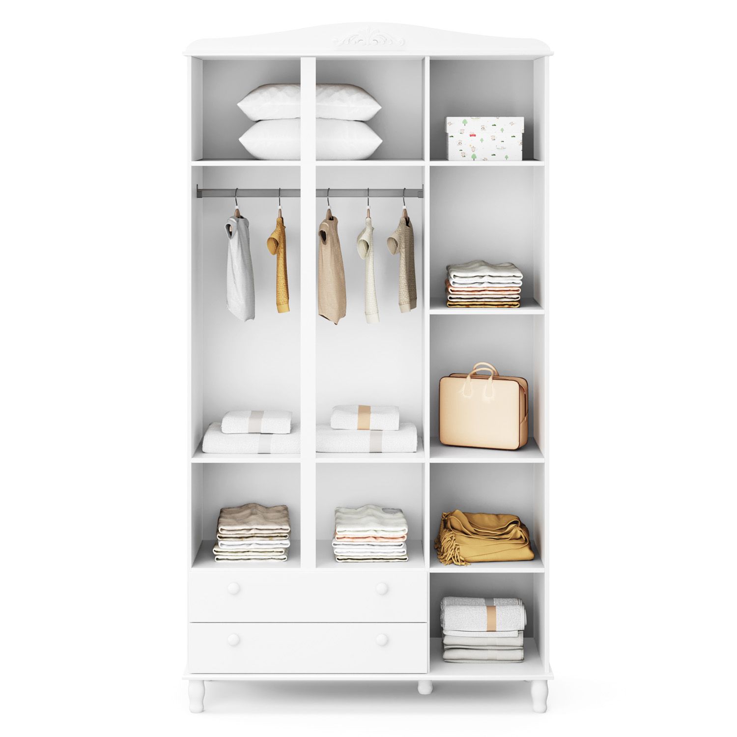 Guarda Roupa Infantil Branco 3 Portas Colonial