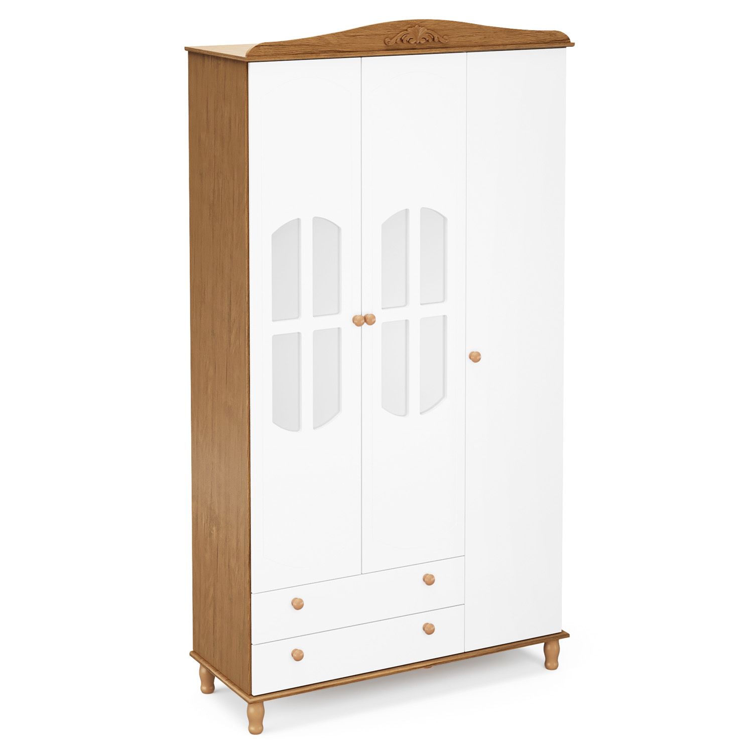 Guarda Roupa Infantil Branco 3 Portas Colonial