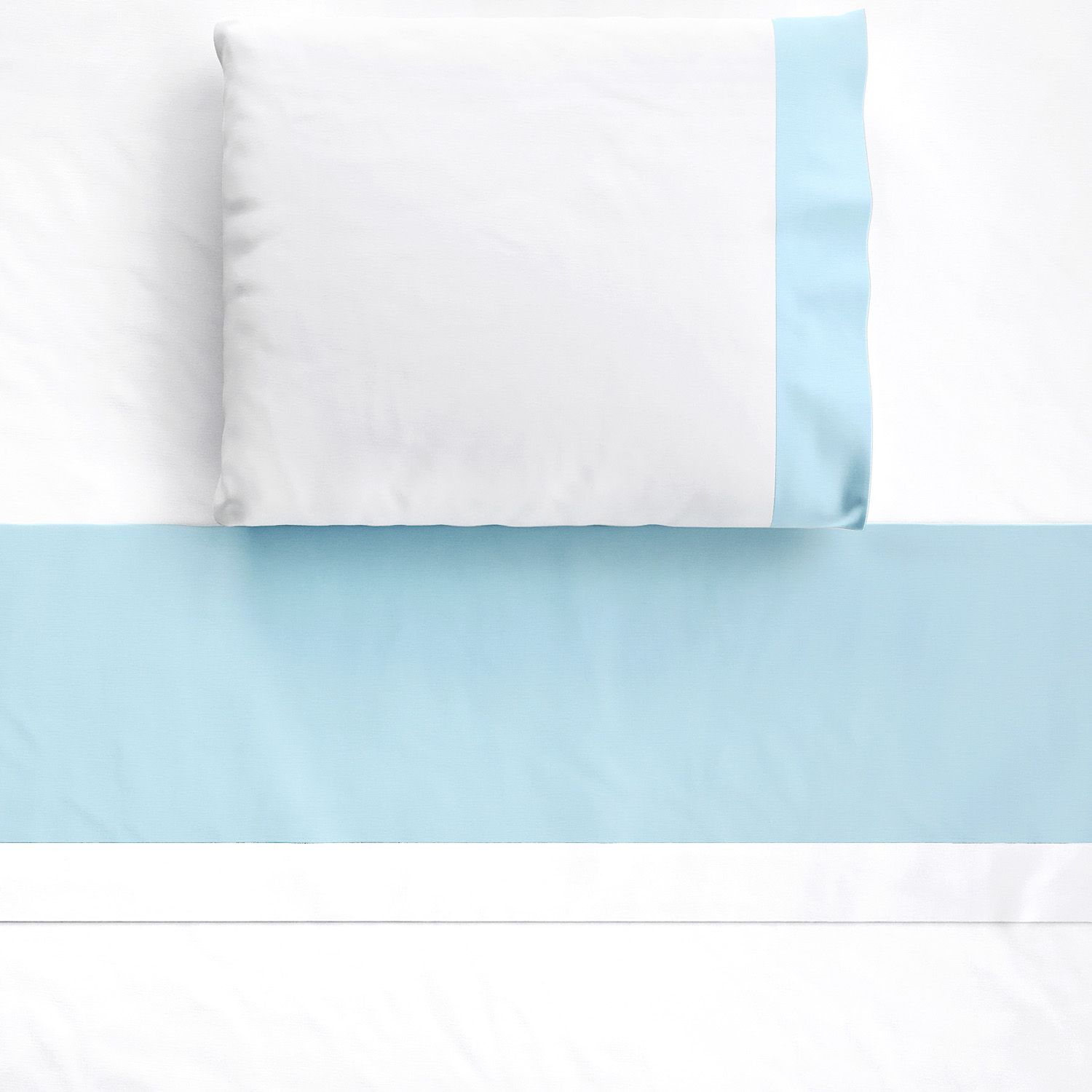 Jogo de Lençol Berço Azul e Branco 3 peças