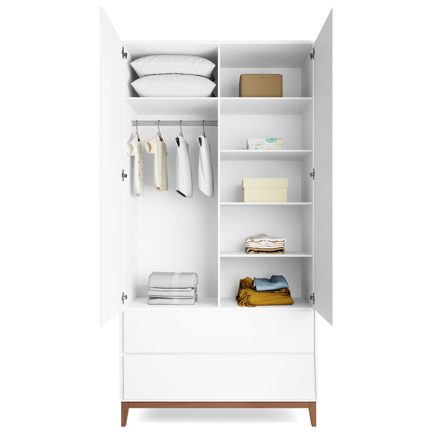 Guarda Roupa Infantil Branco 2 Portas Nordic