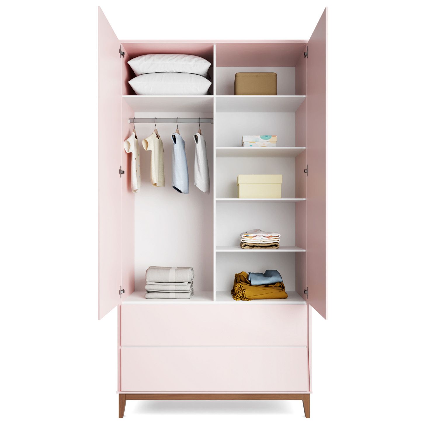 Guarda Roupa Infantil Branco 2 Portas Nordic