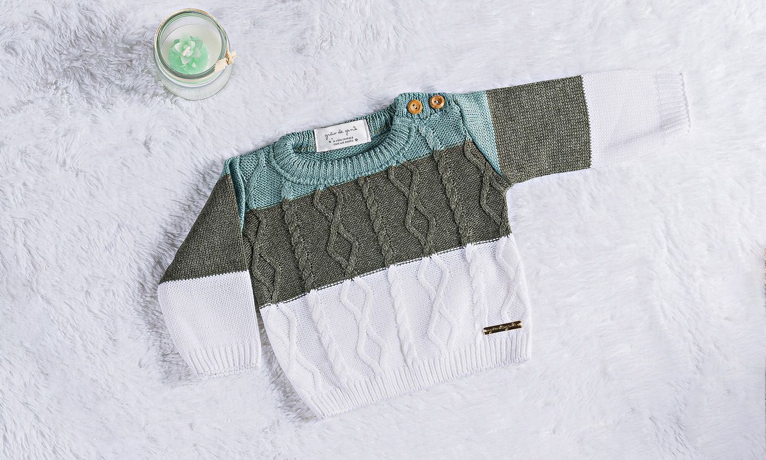 Casaquinho Tricot Trança Cinza Napolitano