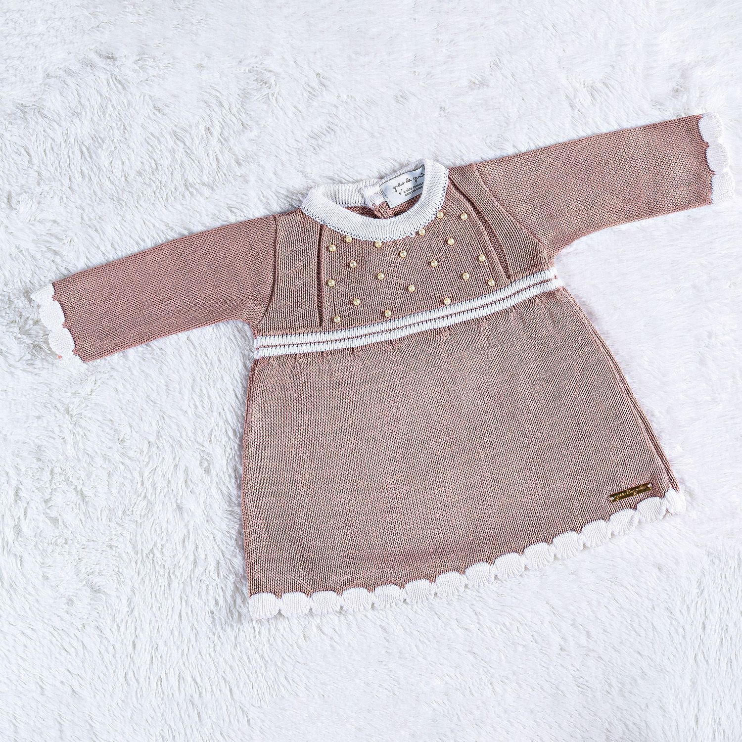 Vestido Tricot com Pérolas Verde