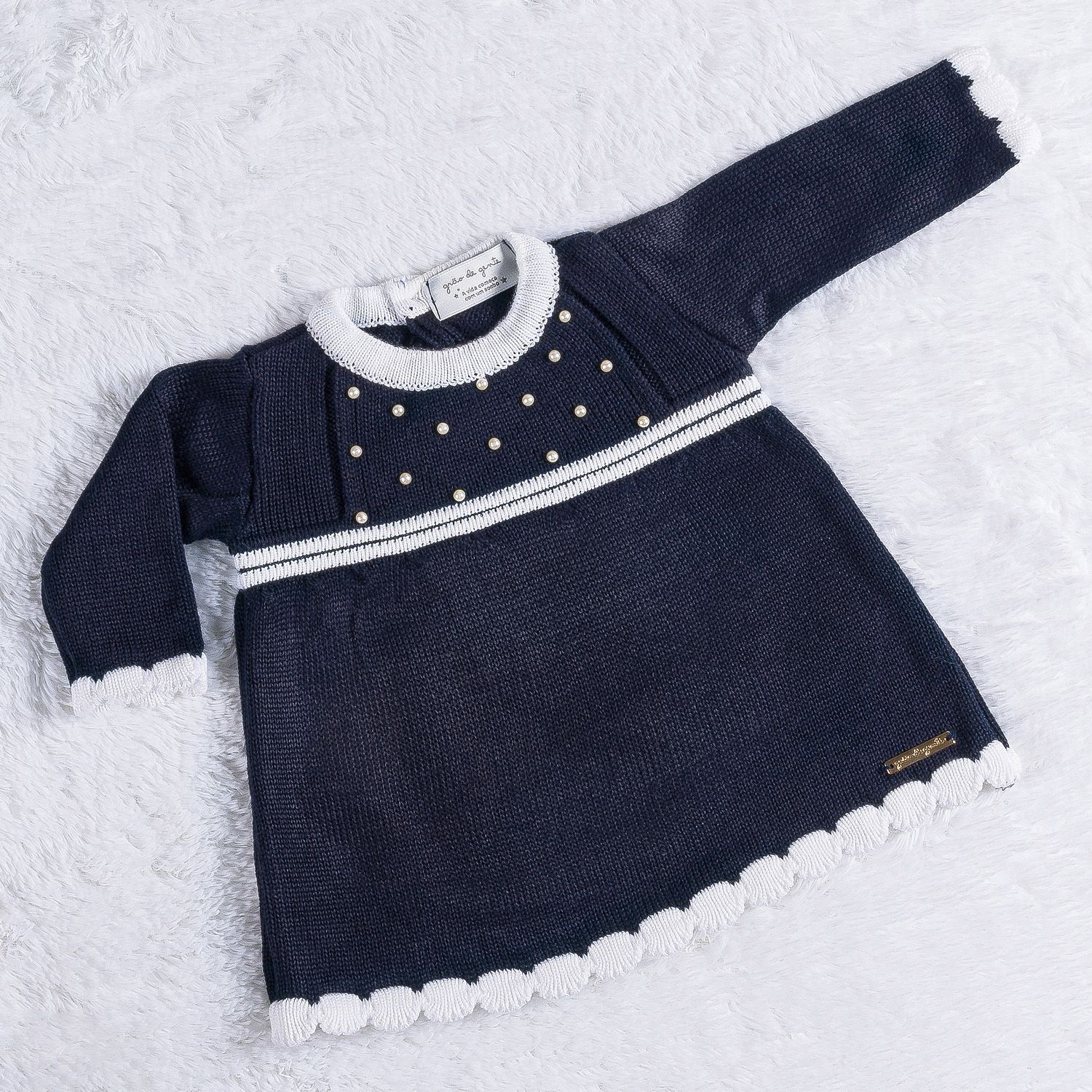 Vestido Tricot com Pérolas Verde