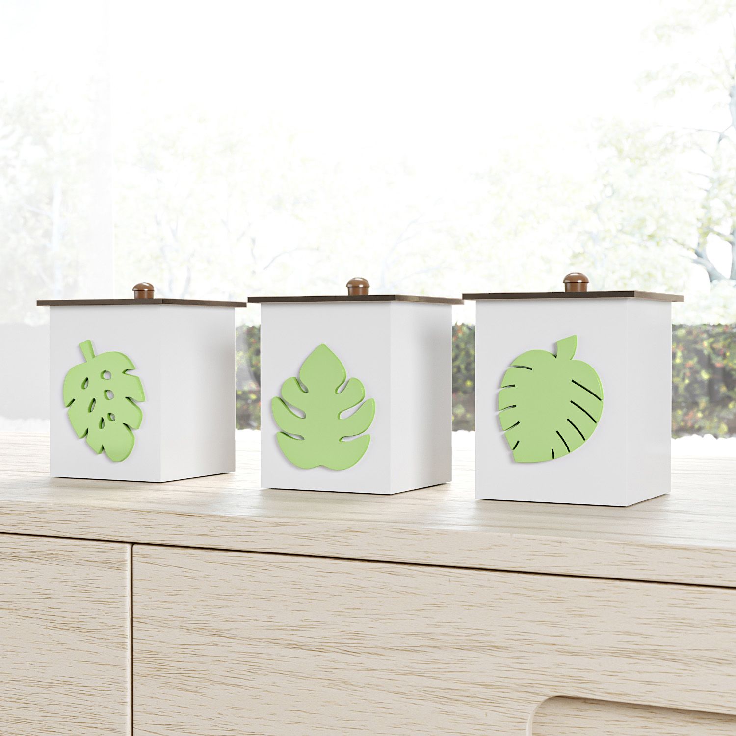 Jogo de Potes Folha Amiguinhos da Floresta