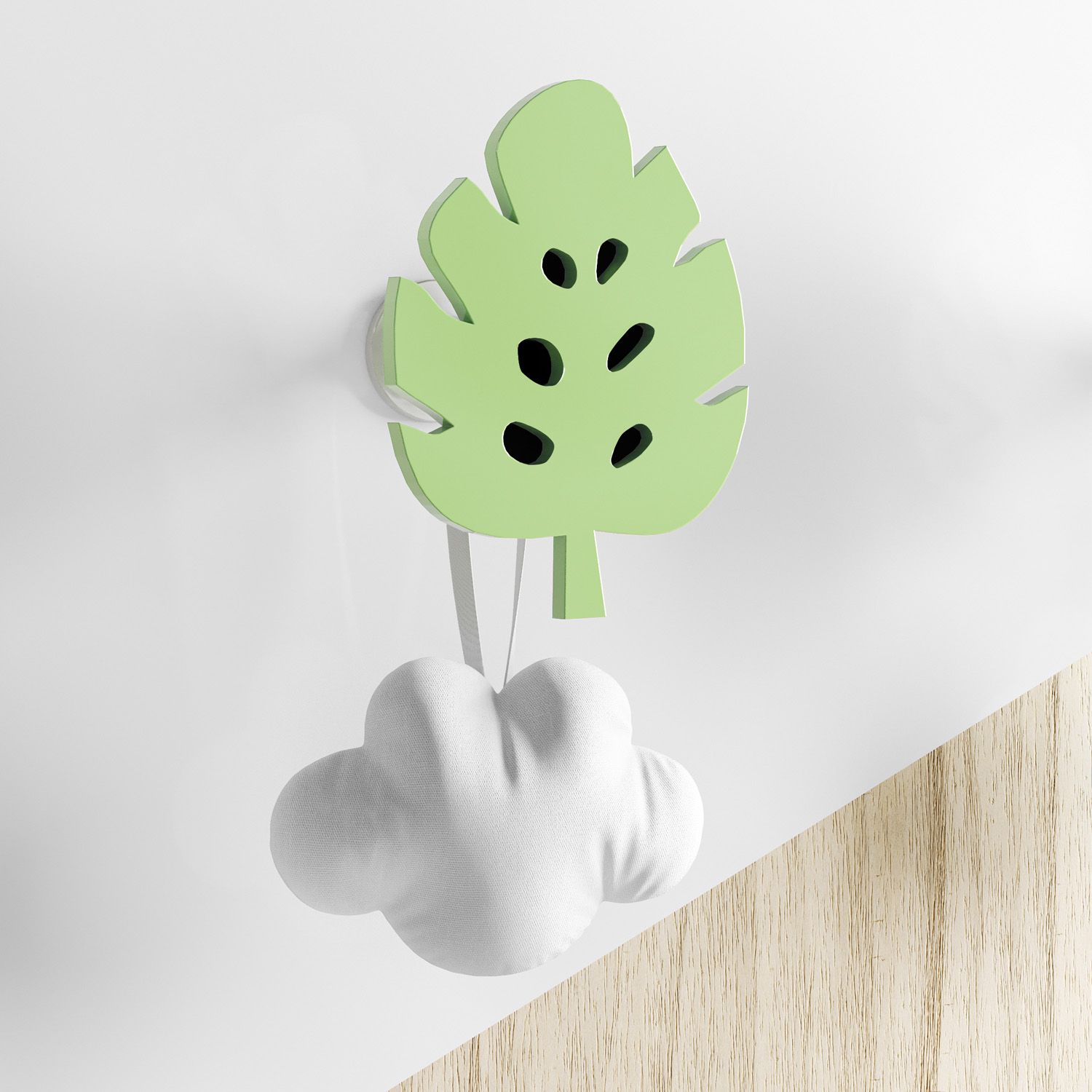 Cabideiro de Parede Folha Verde