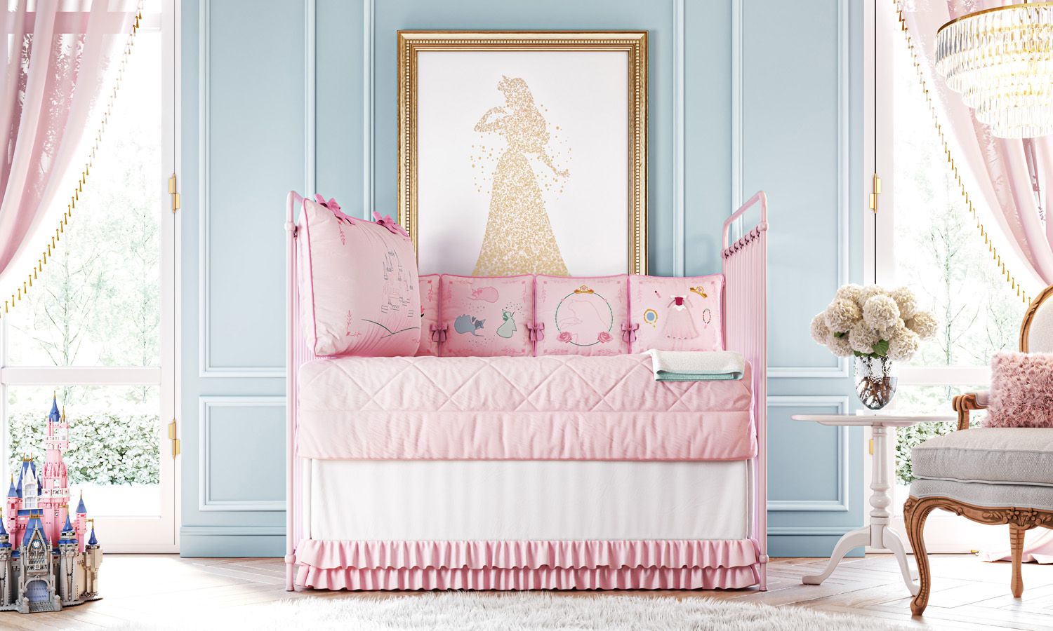 Kit Berço de Brincar Princesa Aurora