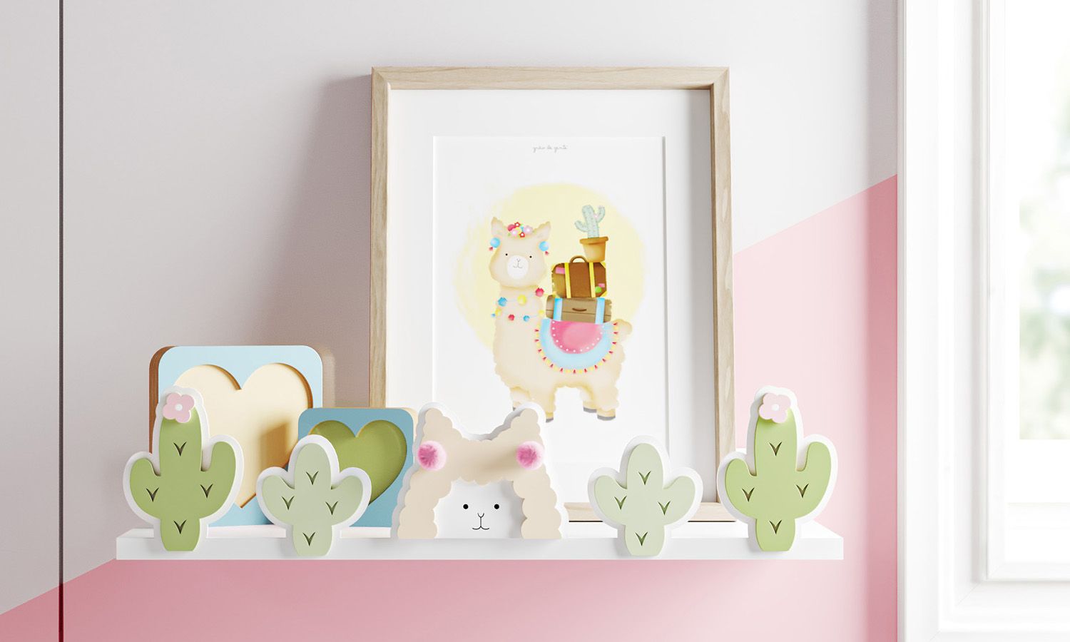 Prateleira MDF Amiguinhas Lhamas