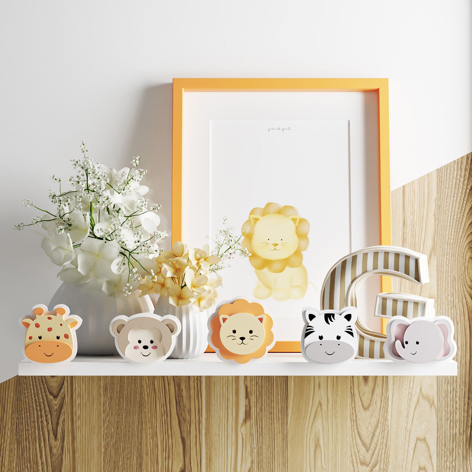 Prateleira MDF Amiguinhos Safári