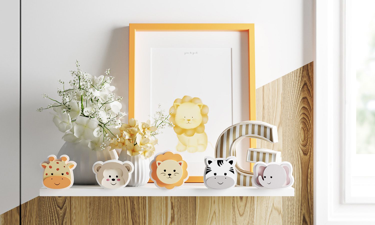 Prateleira MDF Amiguinhos Safári