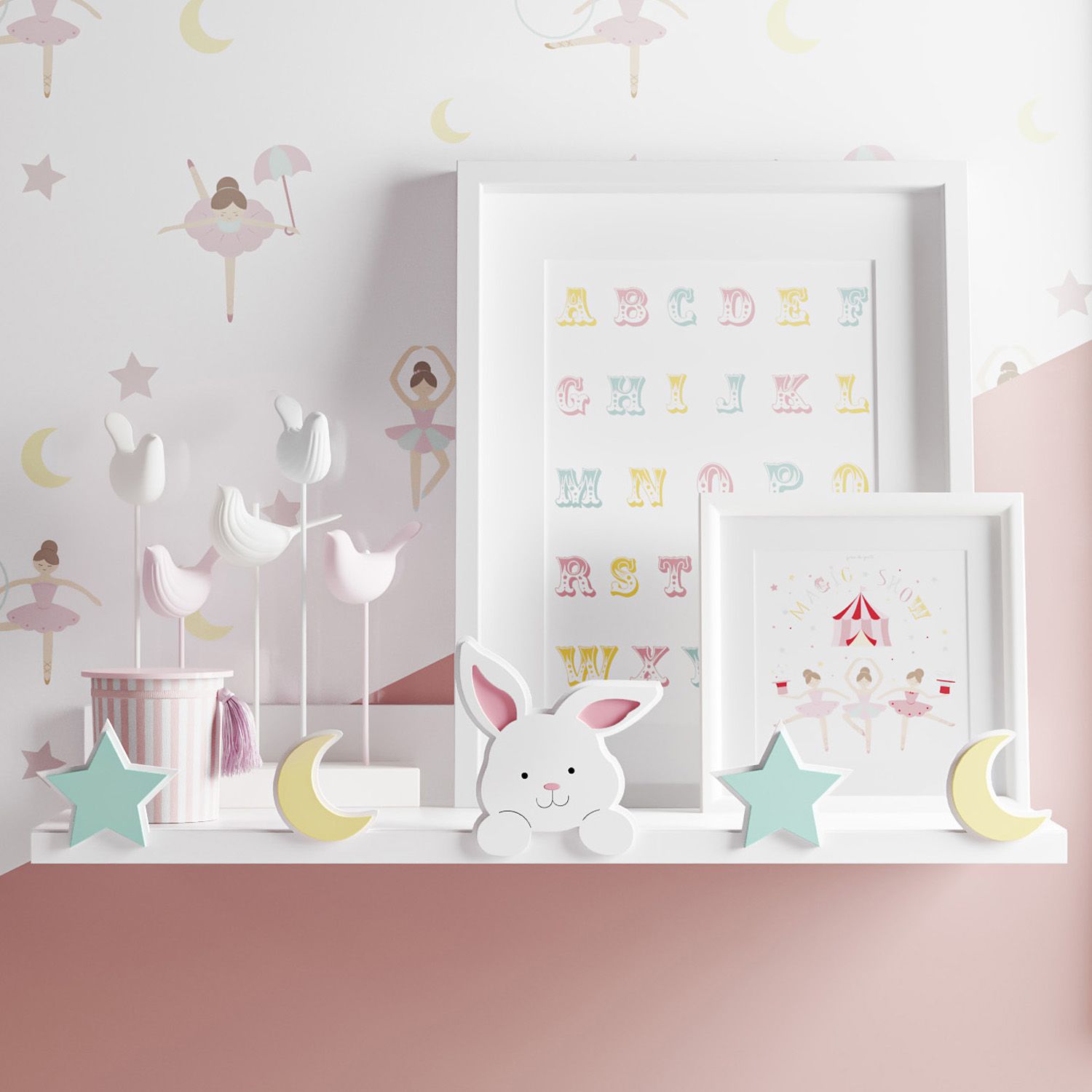 Prateleira MDF Coelhinho Bailarina Trapezista